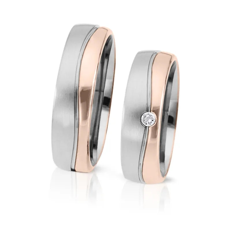 Trauringe Palladium & Roségold