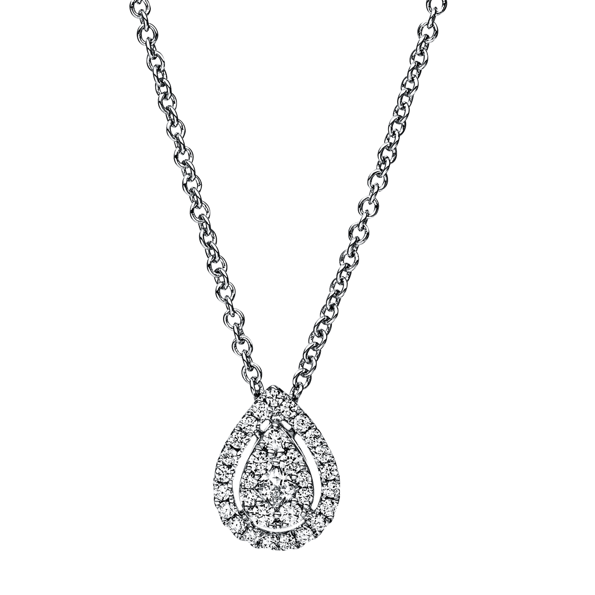 Collier 14 kt WG, mit ZÖ 40 cm