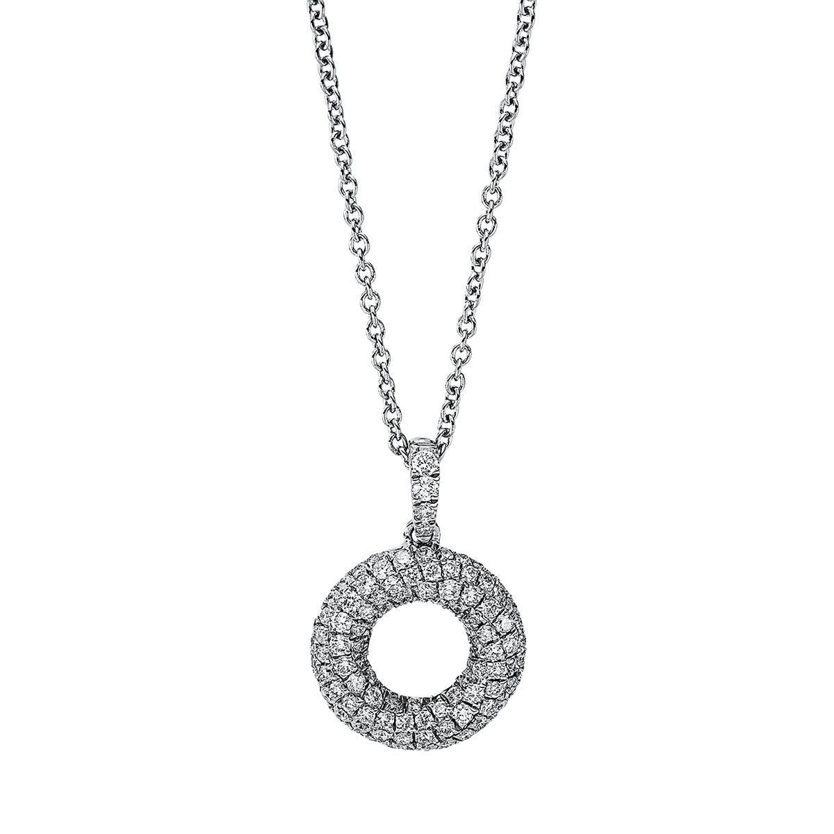Collier 18 kt WG Kreis, mit ZÖ 40 cm + 42.5 cm