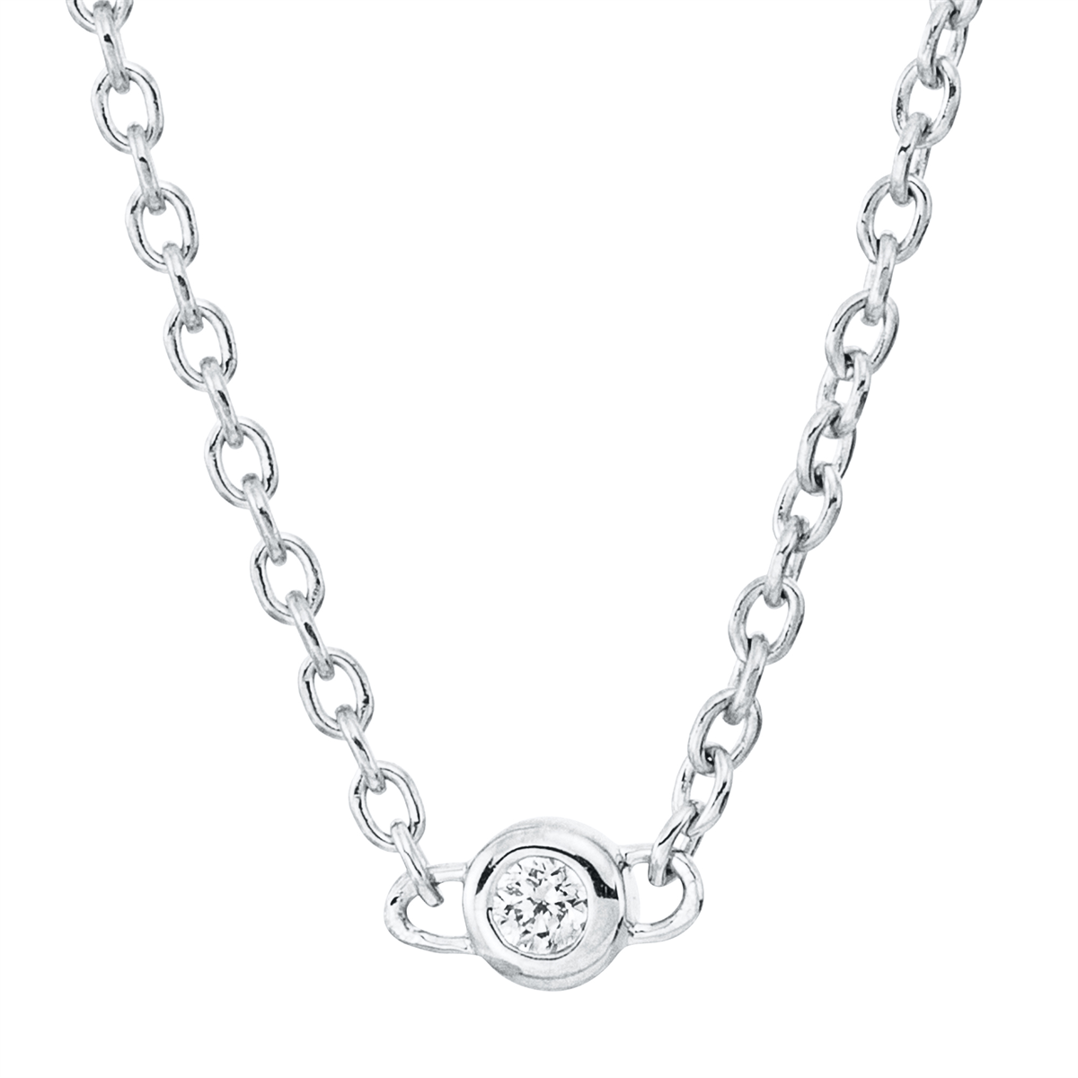 Collier Zarge 18 kt WG, mit ZÖ 42 cm