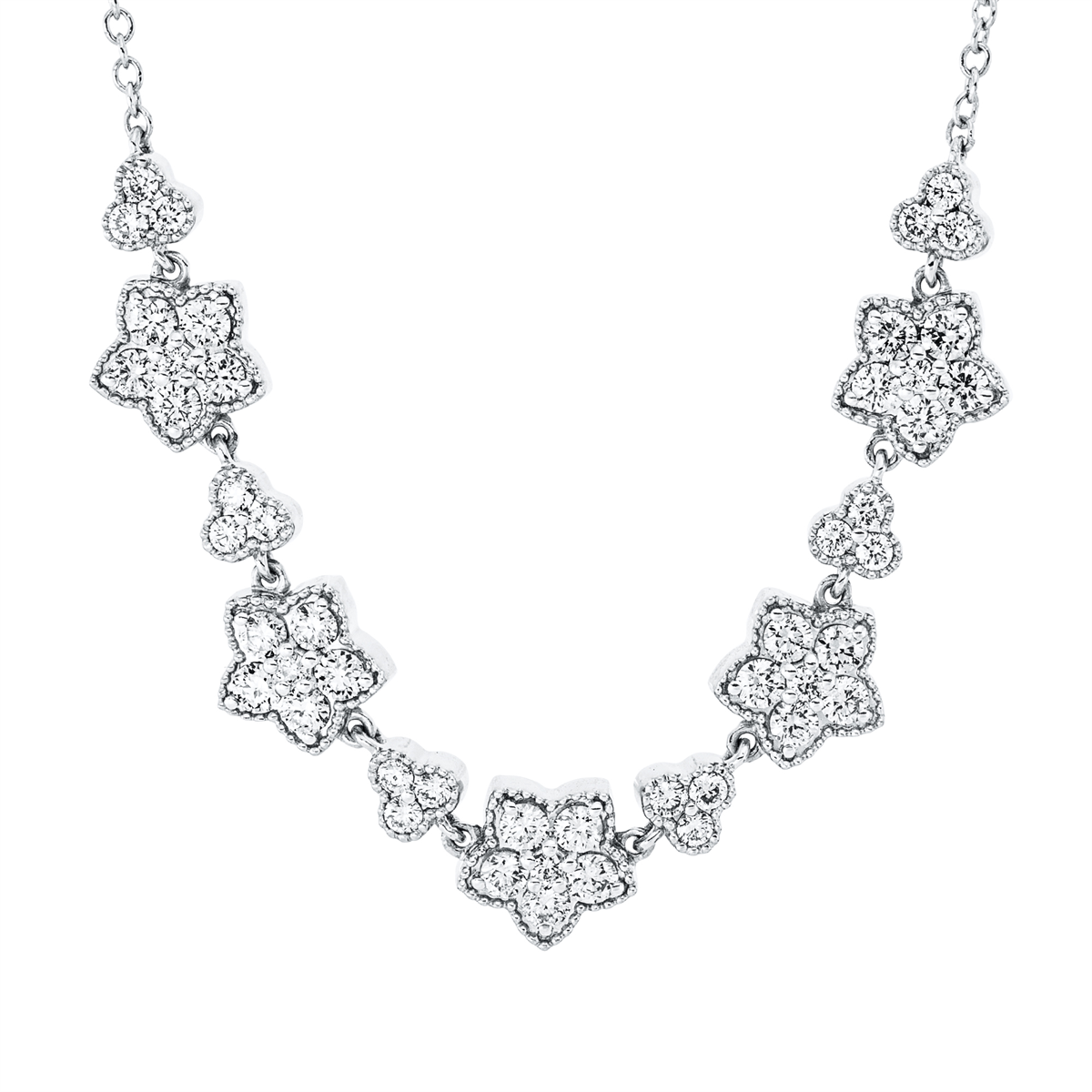 Collier 18 kt WG, mit ZÖ 42 cm