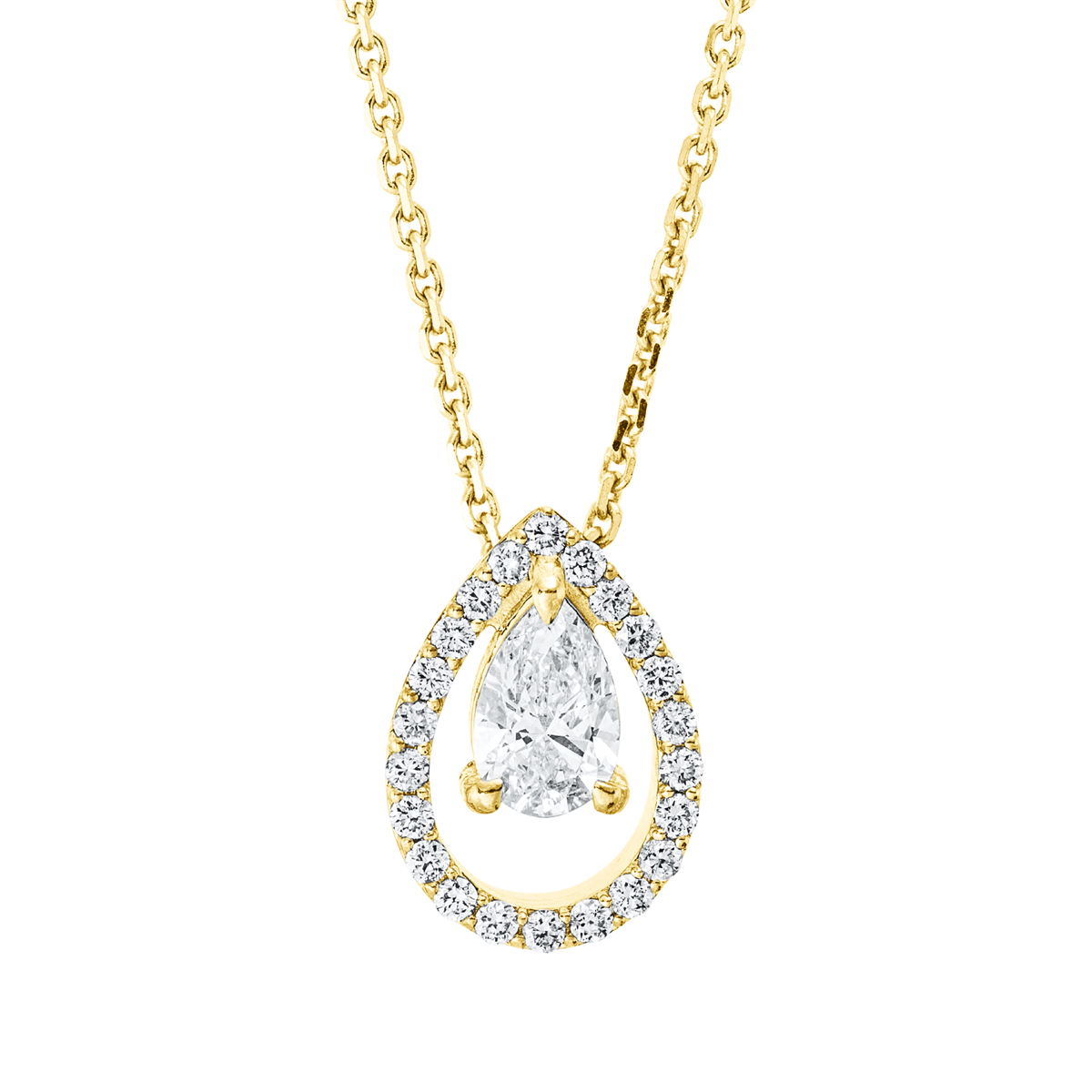 Collier 18 kt GG Tropfen, mit ZÖ 42 cm