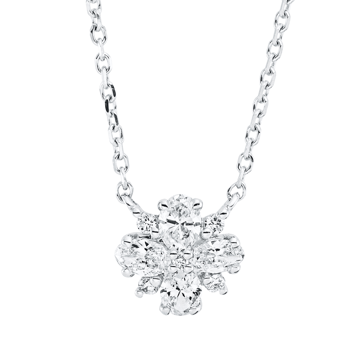 Collier 18 kt WG, mit ZÖ 42 cm