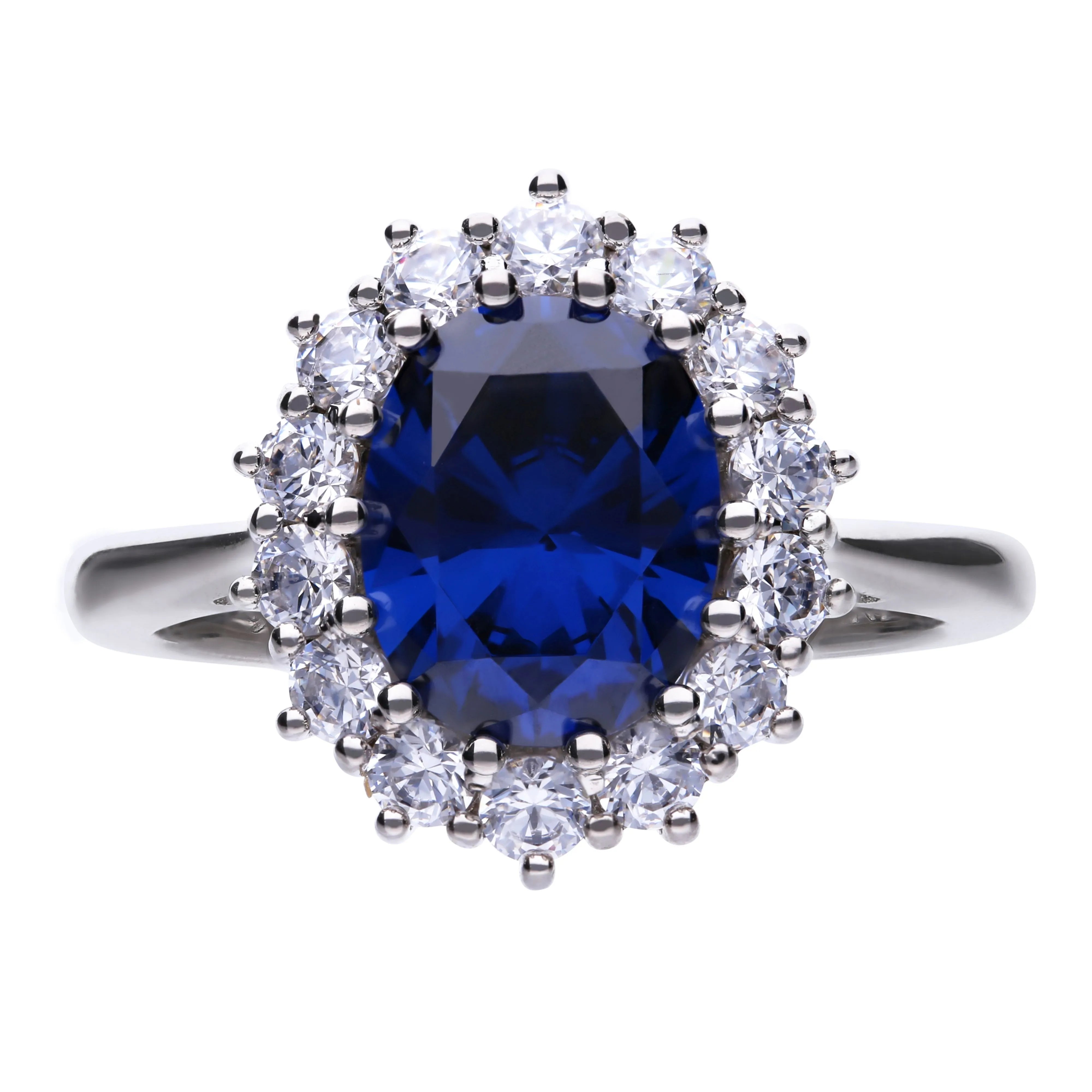 Diamonfire Ring Silber 925 mit blauem Zirkonia