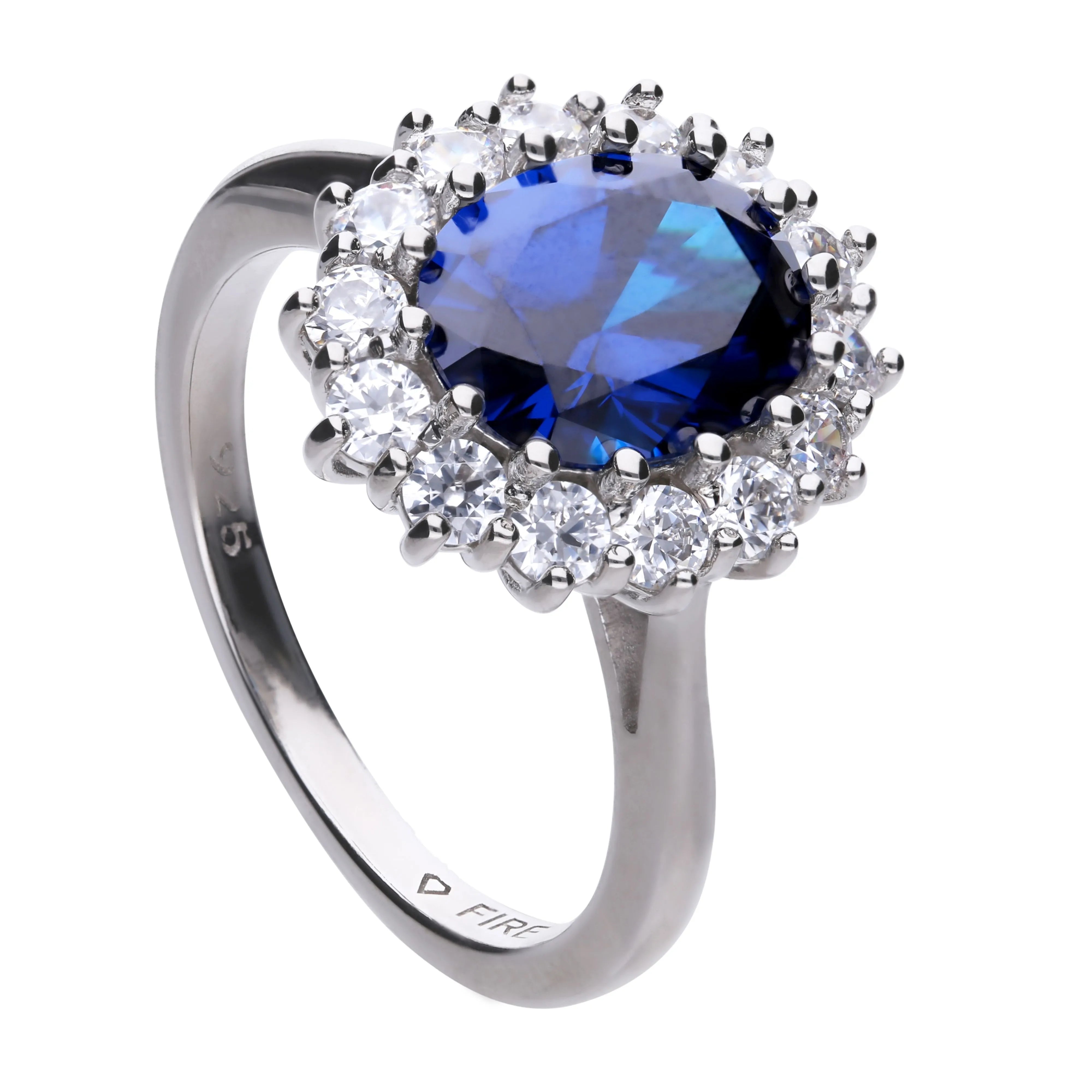 Diamonfire Ring Silber 925 mit blauem Zirkonia