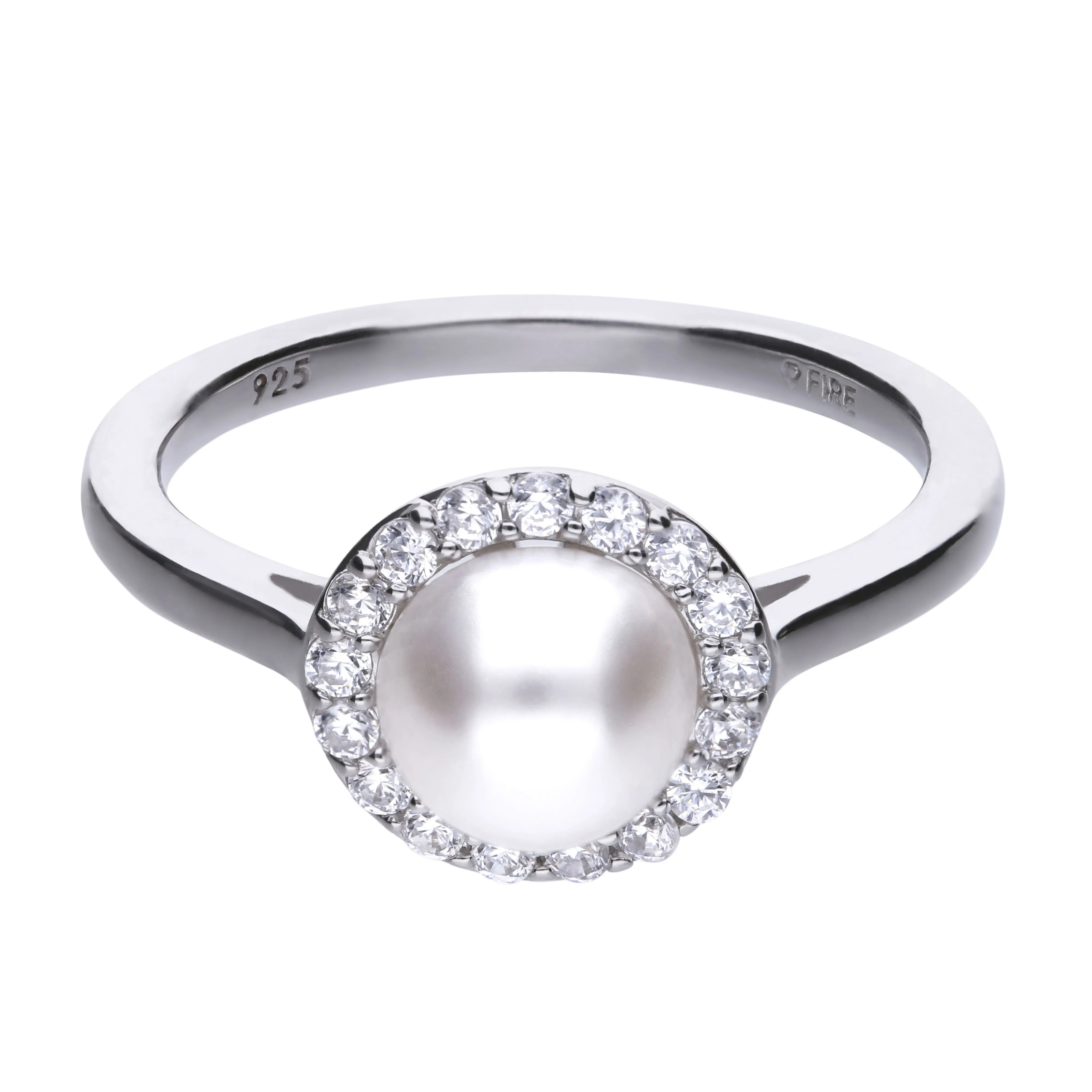 Diamonfire Perl-Ring Silber 925 mit Muschelkernperle