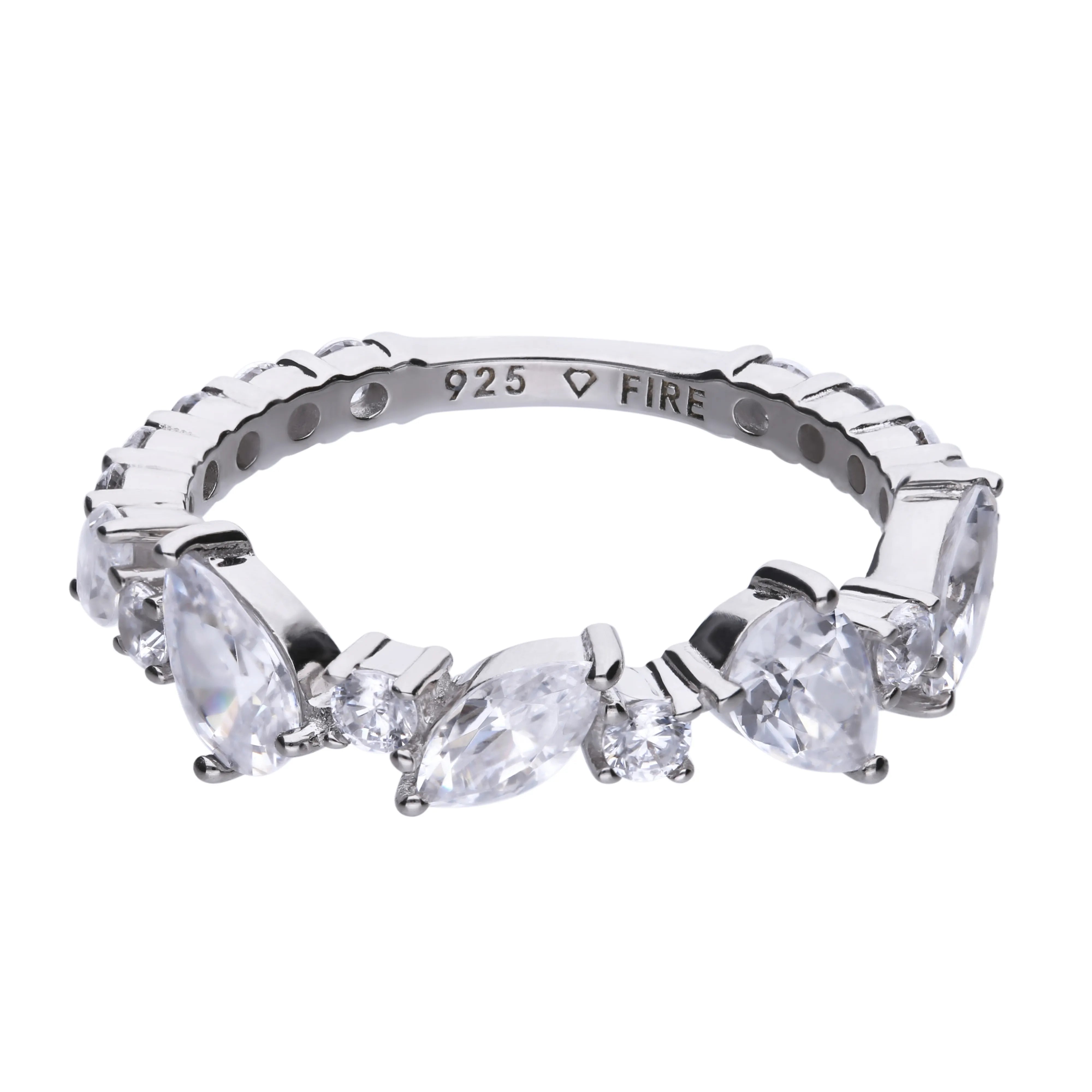 Diamonfire Schliffmix-Ring Silber