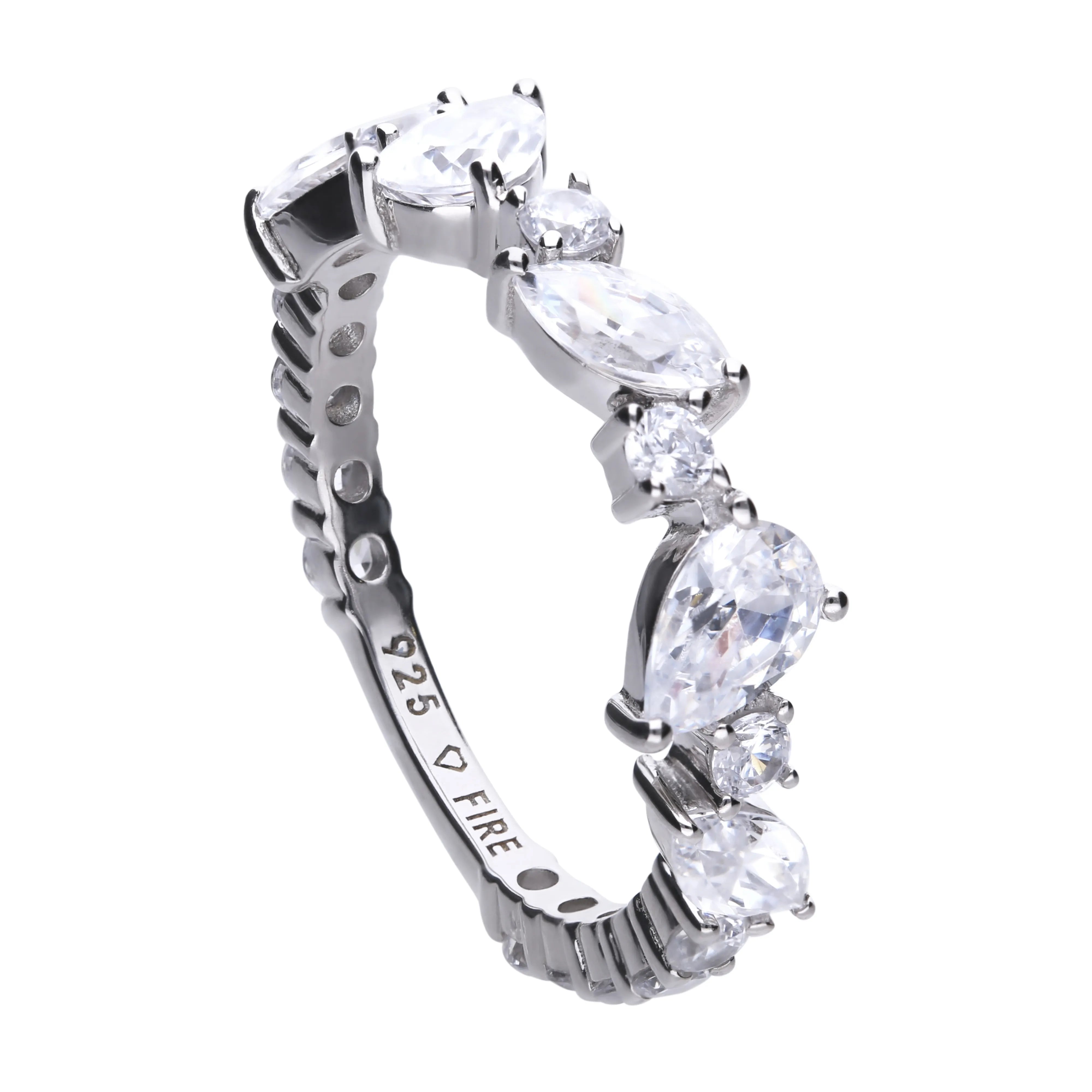 Diamonfire Schliffmix-Ring Silber