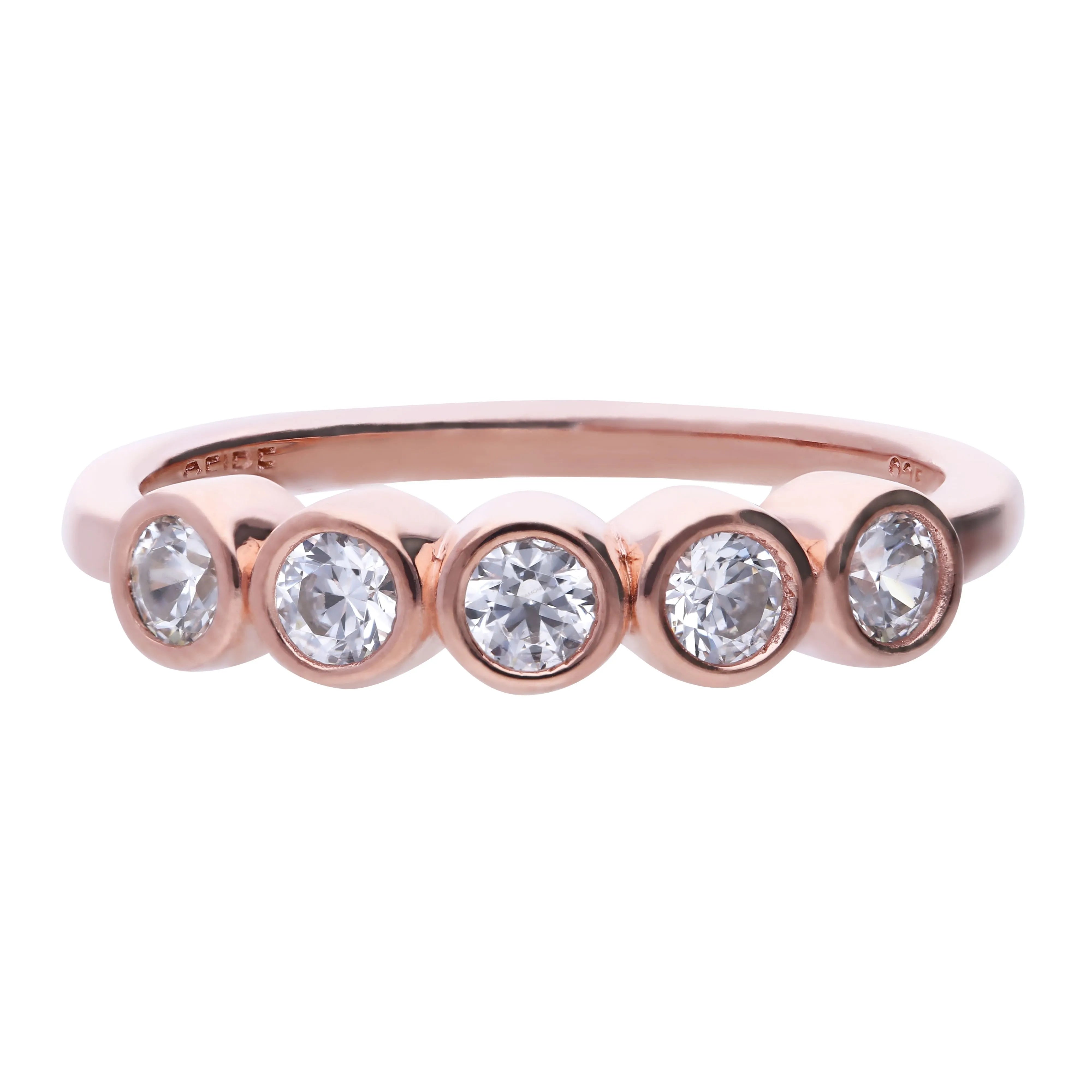 Diamonfire Ring Roségold mit Zargen-Fassung
