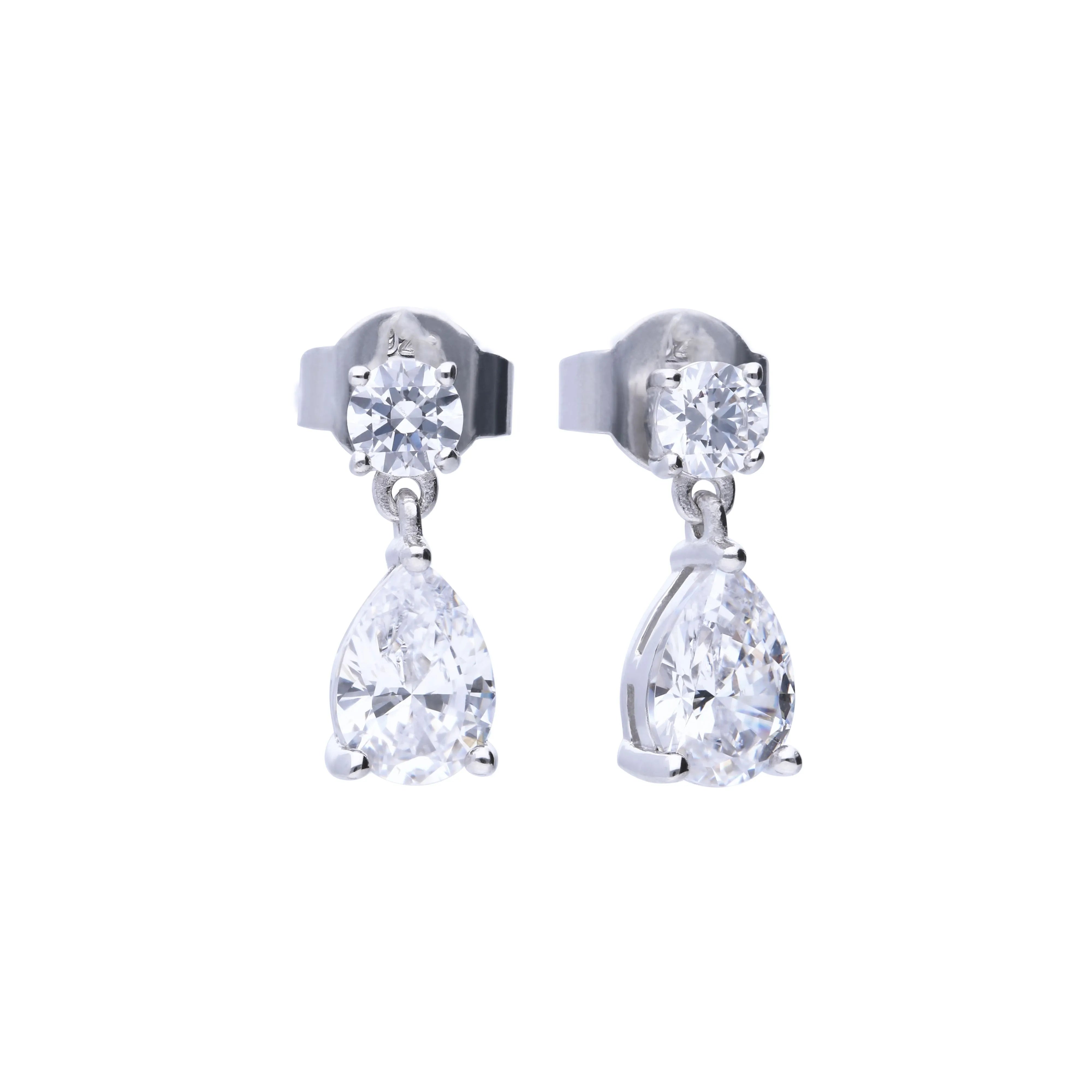 Diamonfire Solitär-Ohrstecker Silber