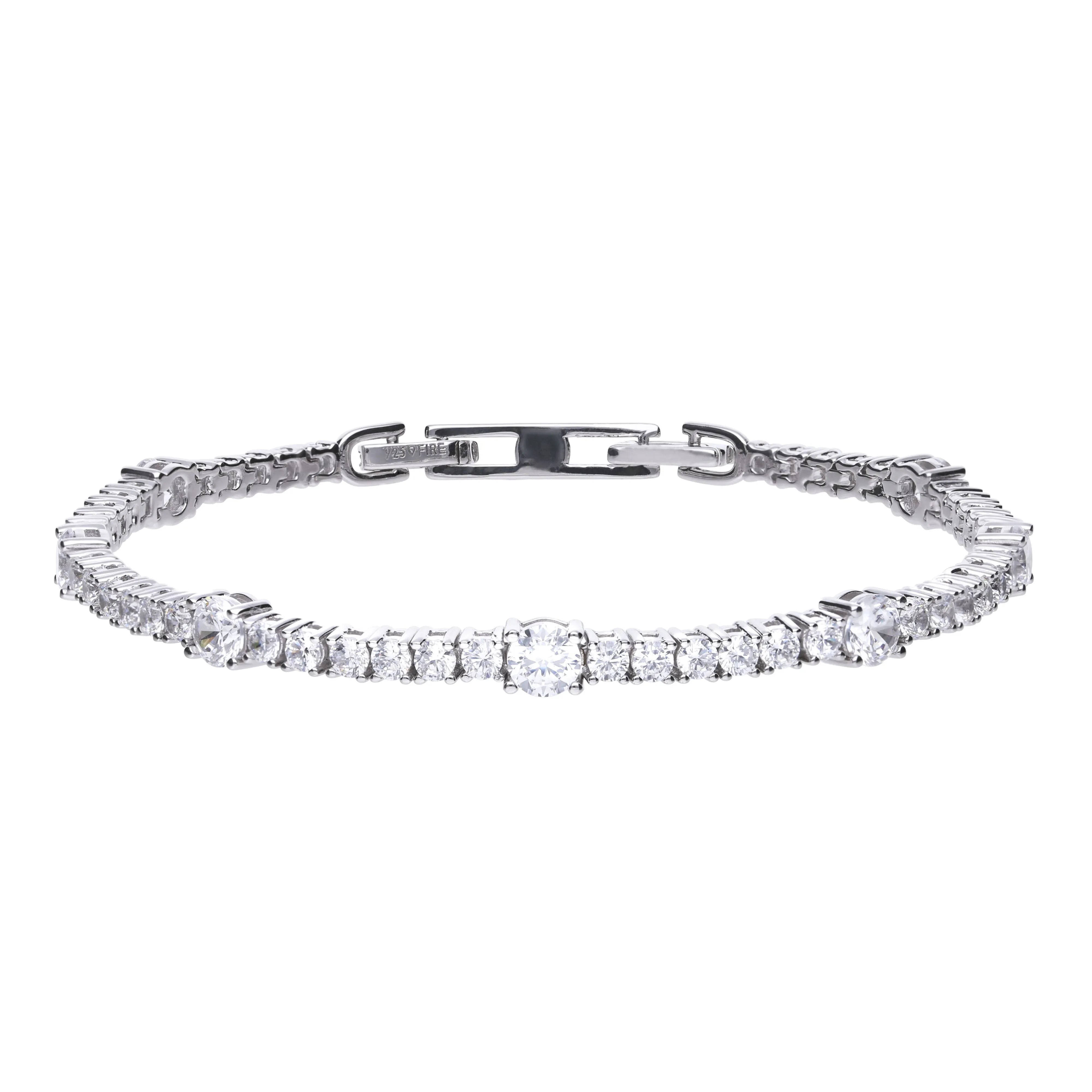 Diamonfire Armband Silber 925 mit 55 Zirkonias und Krappenfassung