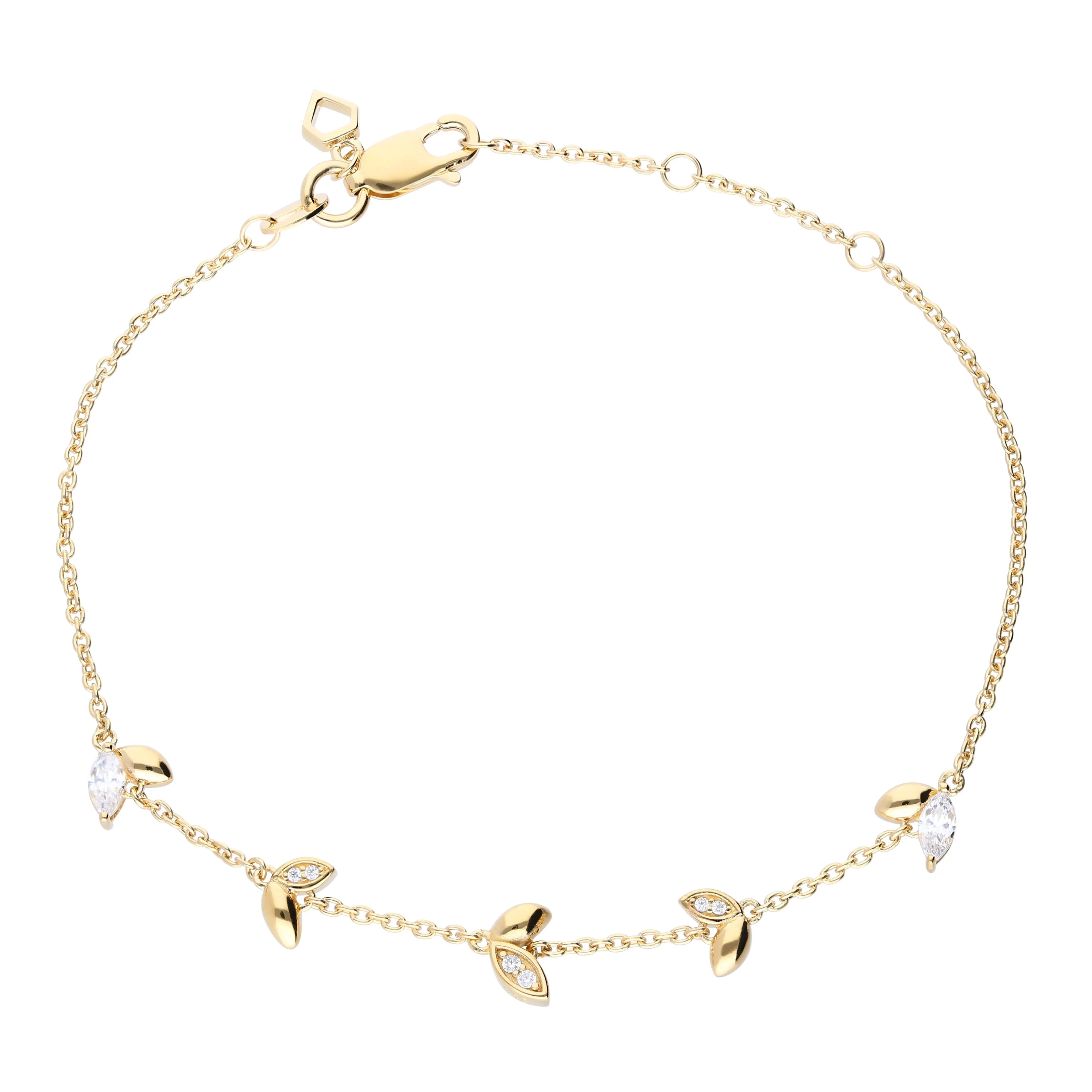 Diamonfire Armband gelbgold im Floraldesign mit Zirkonia