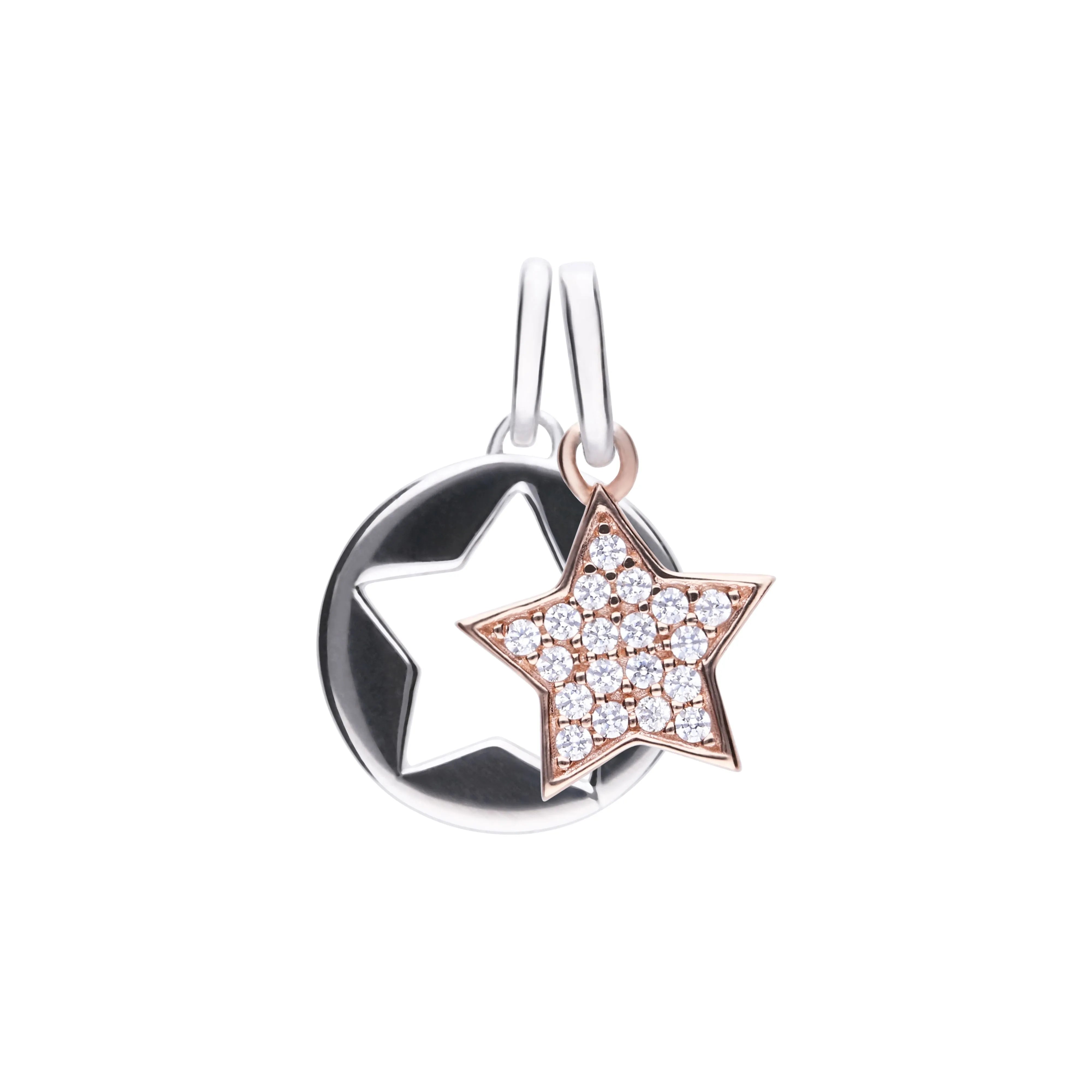 Zweiteiliger Stern-Anhänger Roségold & Silber 925