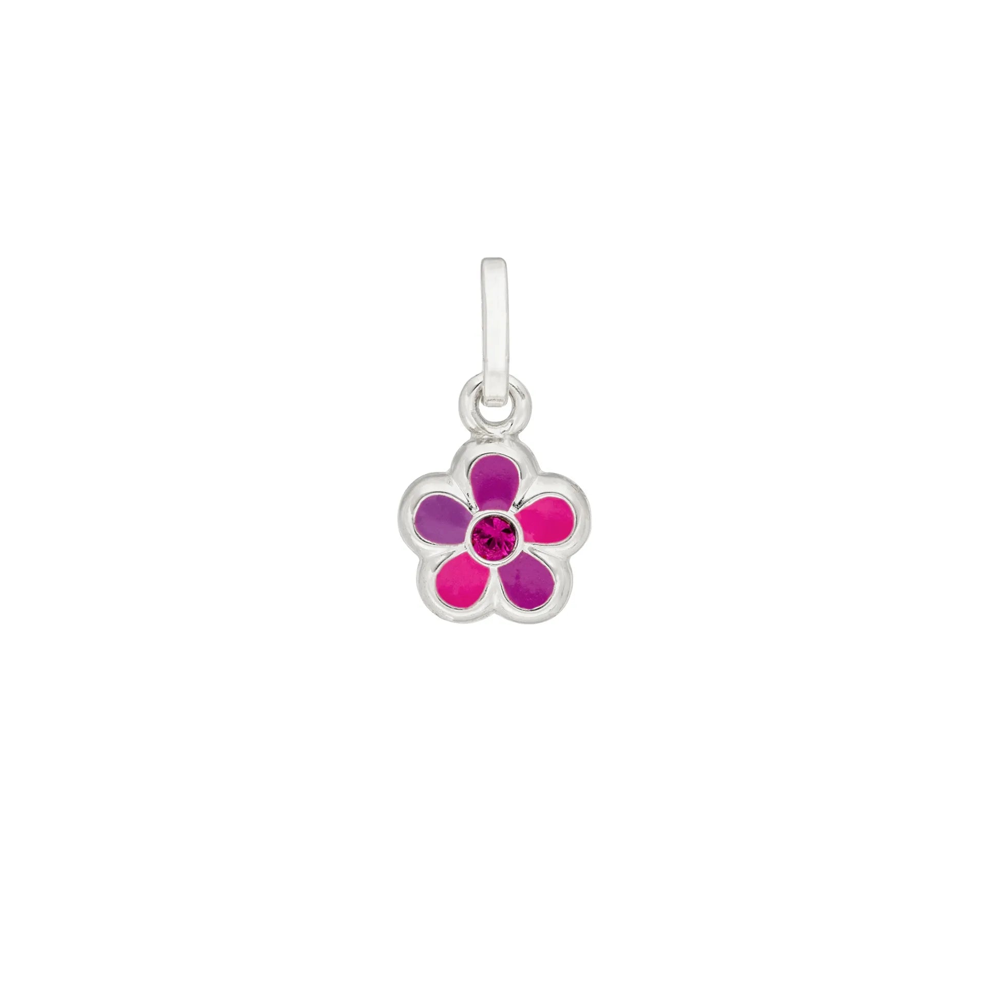Anhänger Blume pink mit Stein aus Silber 925