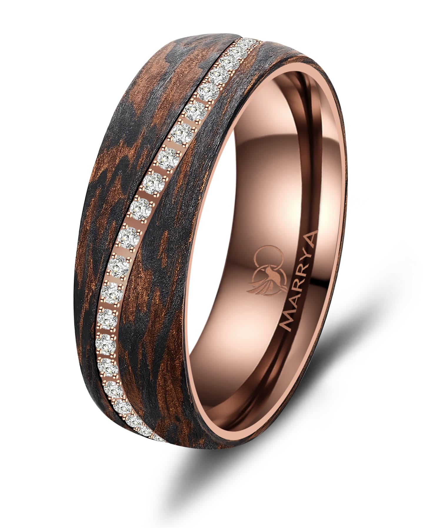 Partnerringe aus Edelstahl mit Carbon-Bronze-Partikel