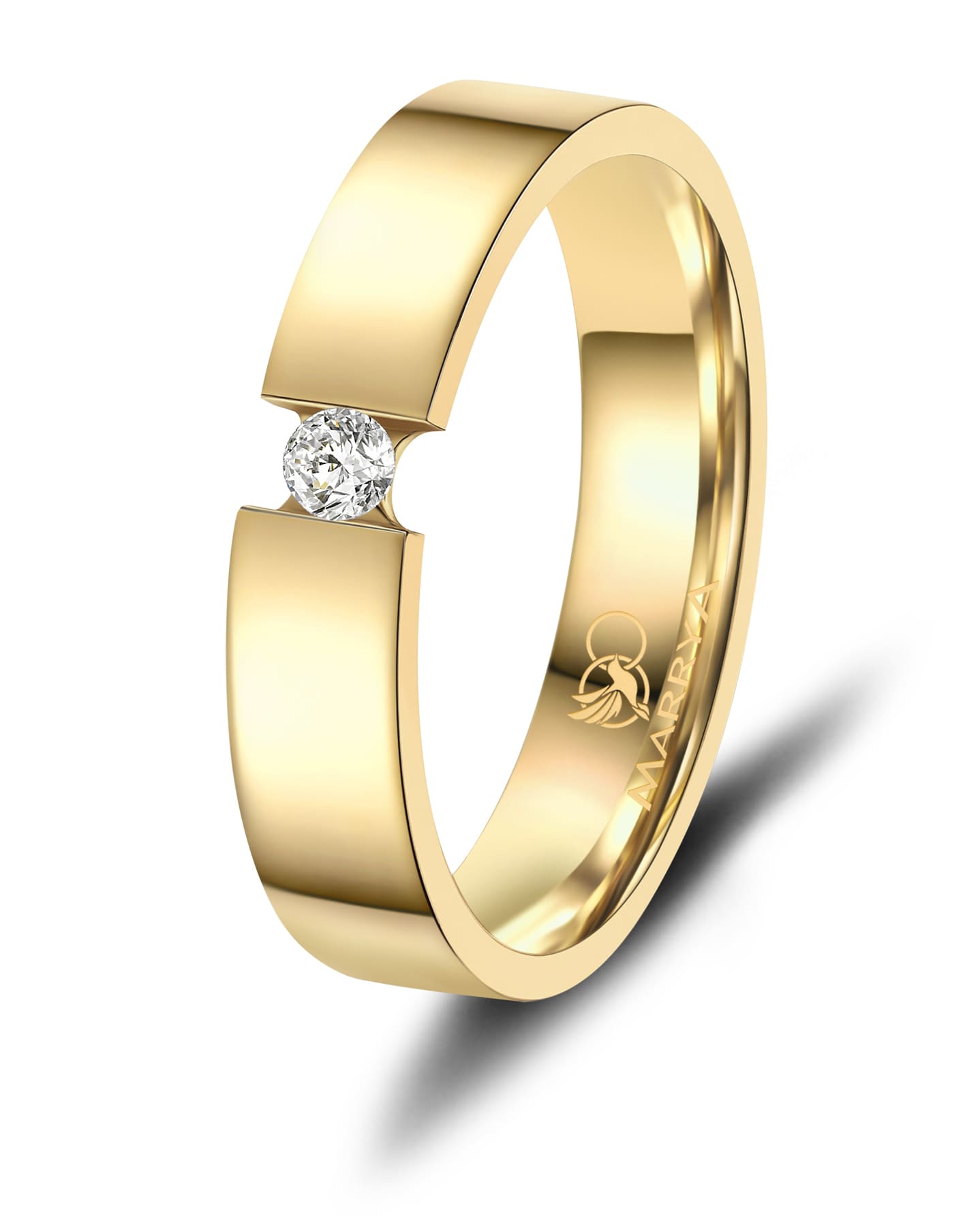 Partnerringe Edelstahl mit Gelbgold