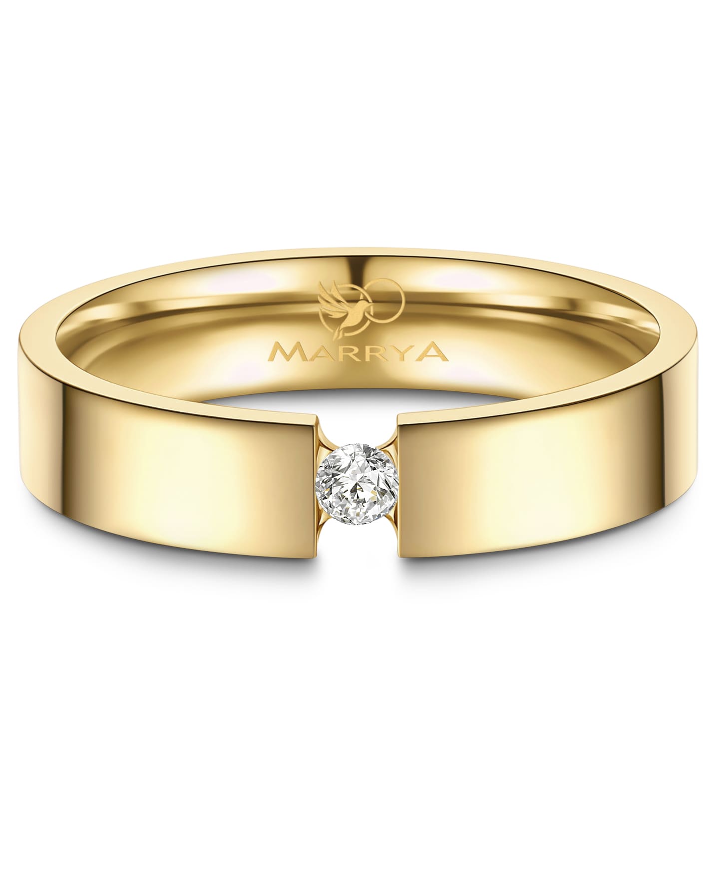 Partnerringe Edelstahl mit Gelbgold