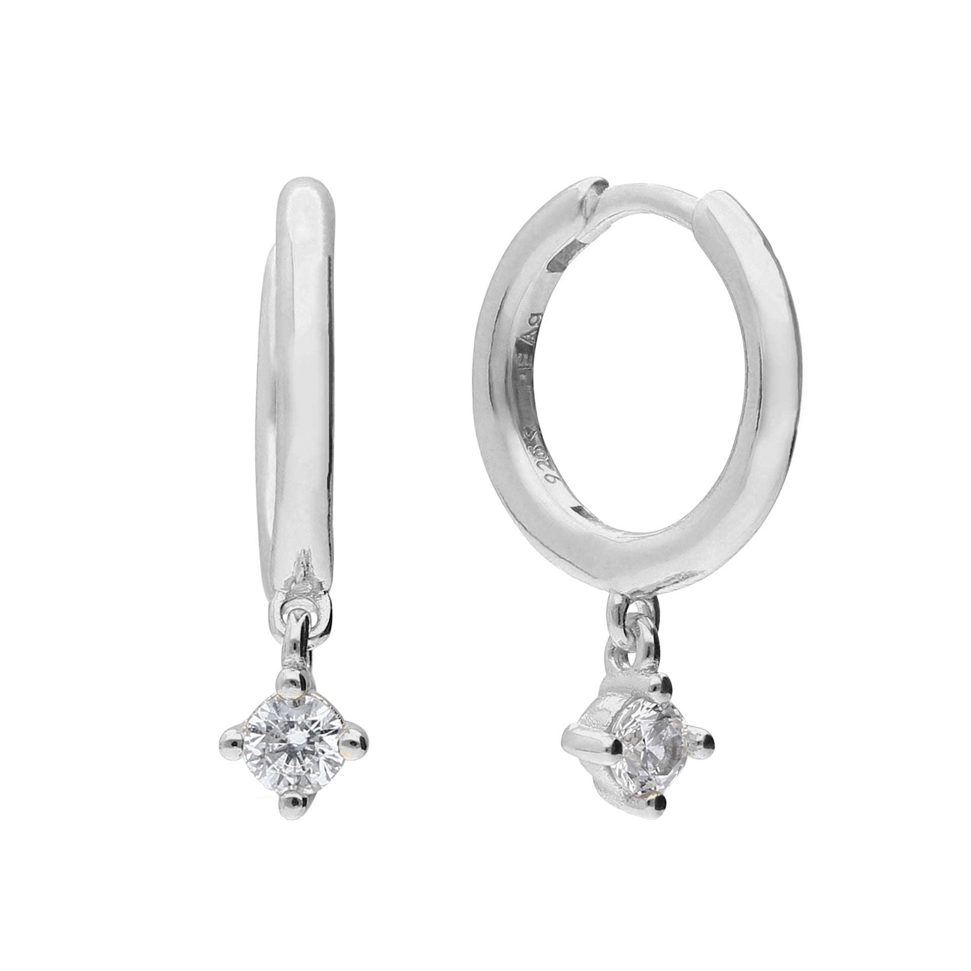 Diamonfire Creole Silber mit hängendem Zirkonia