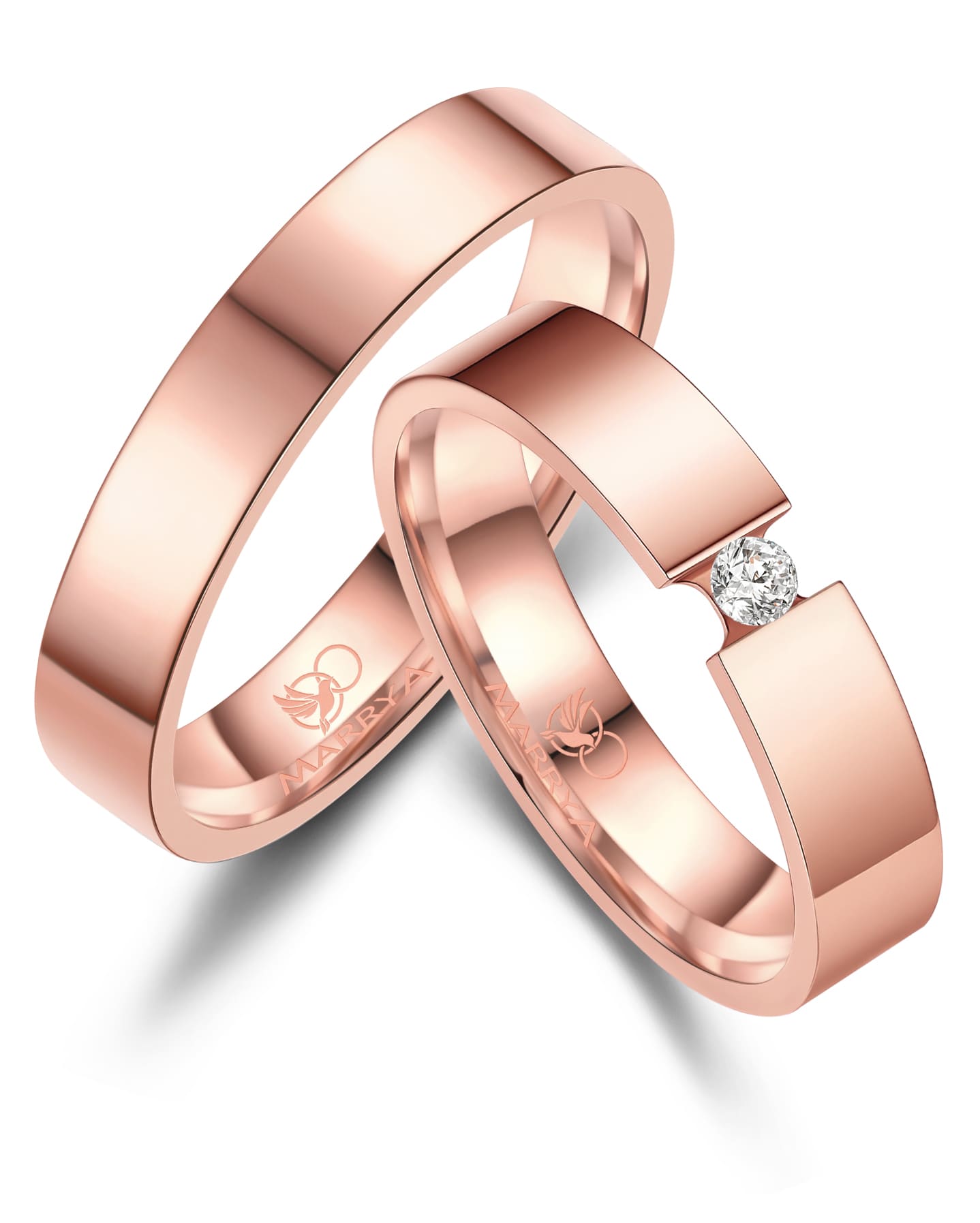 Partnerringe Edelstahl mit Roségold