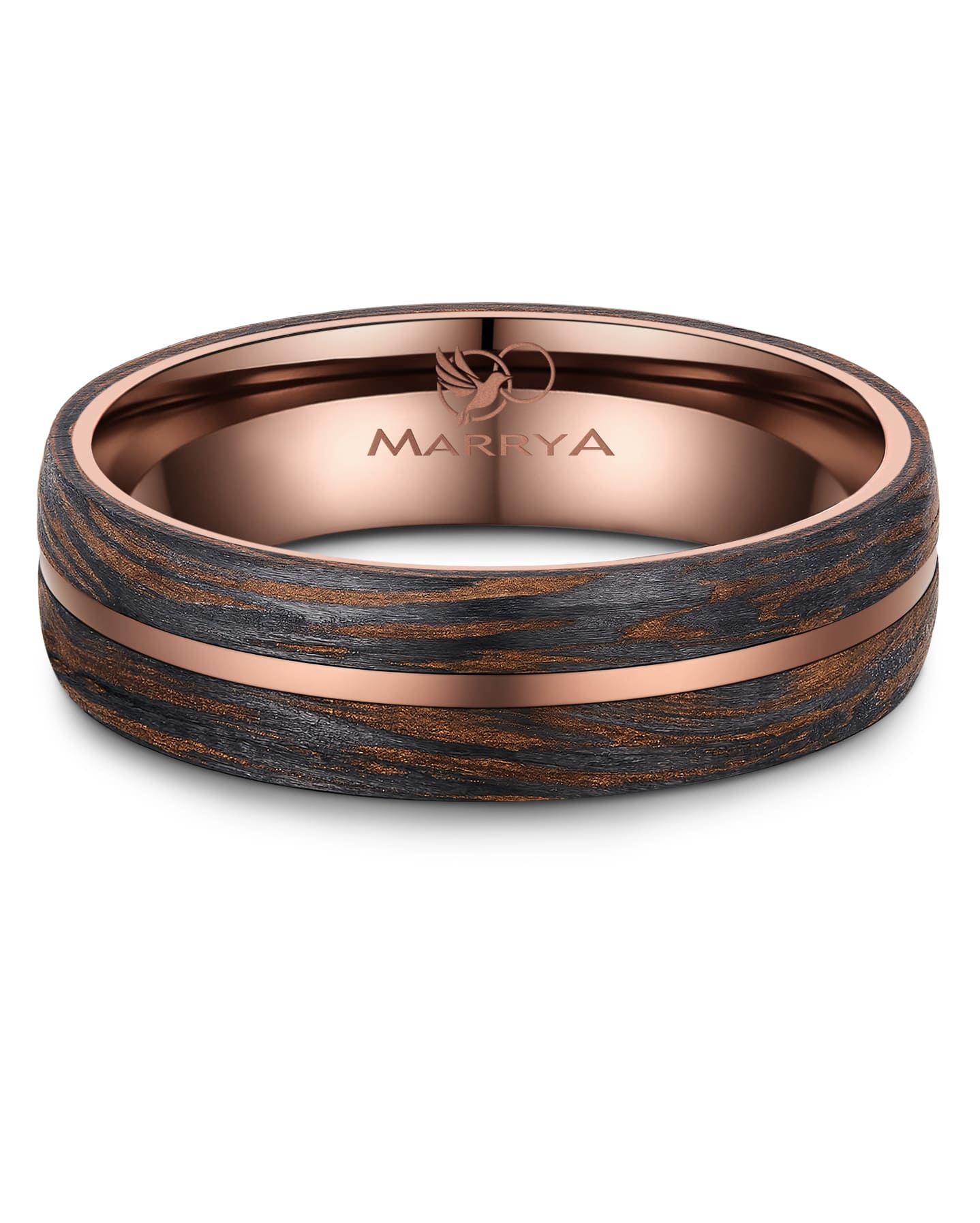 Partnerringe aus Edelstahl mit Carbon-Bronze-Partikel