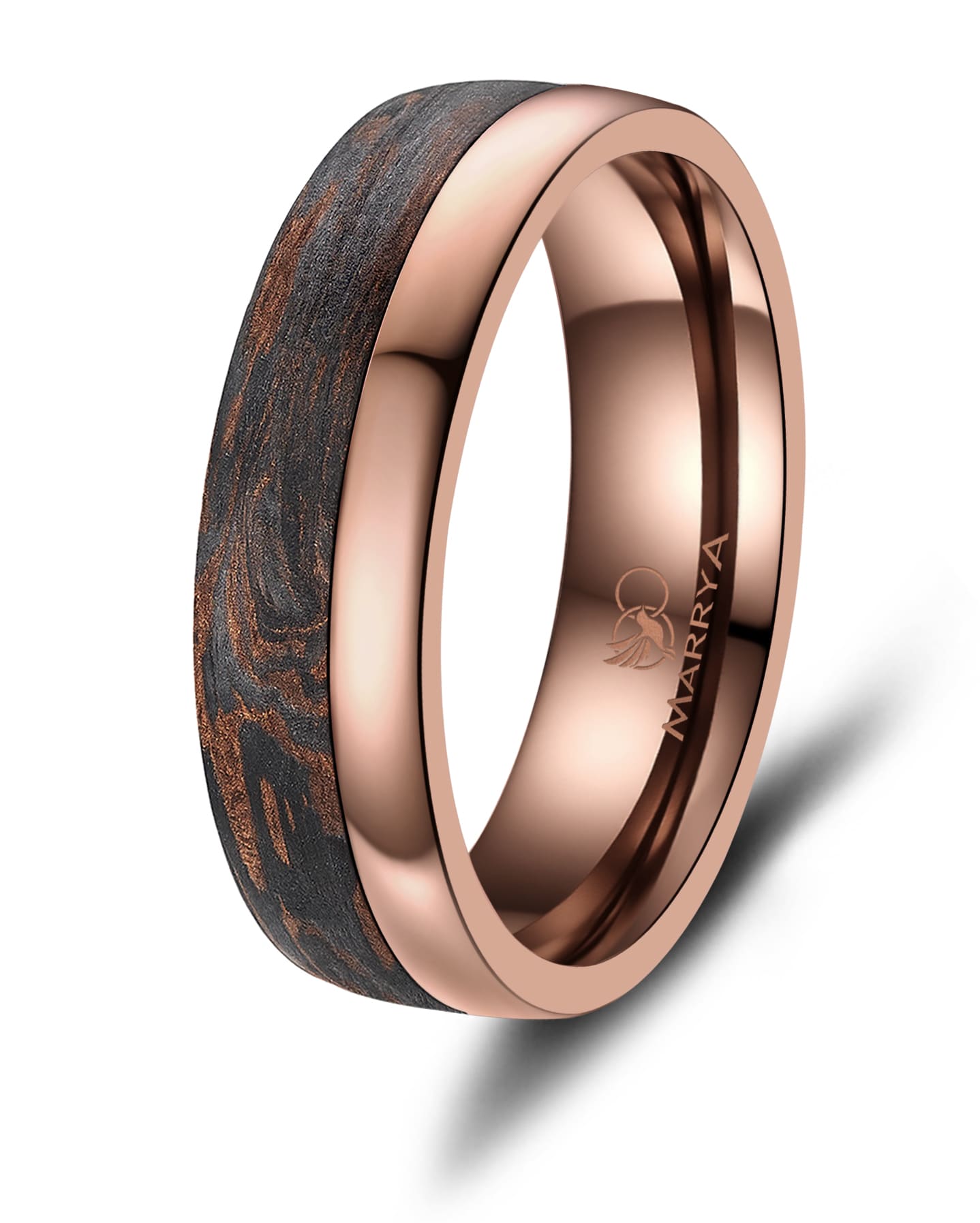 Partnerringe aus Edelstahl mit Carbon-Bronze-Partikel