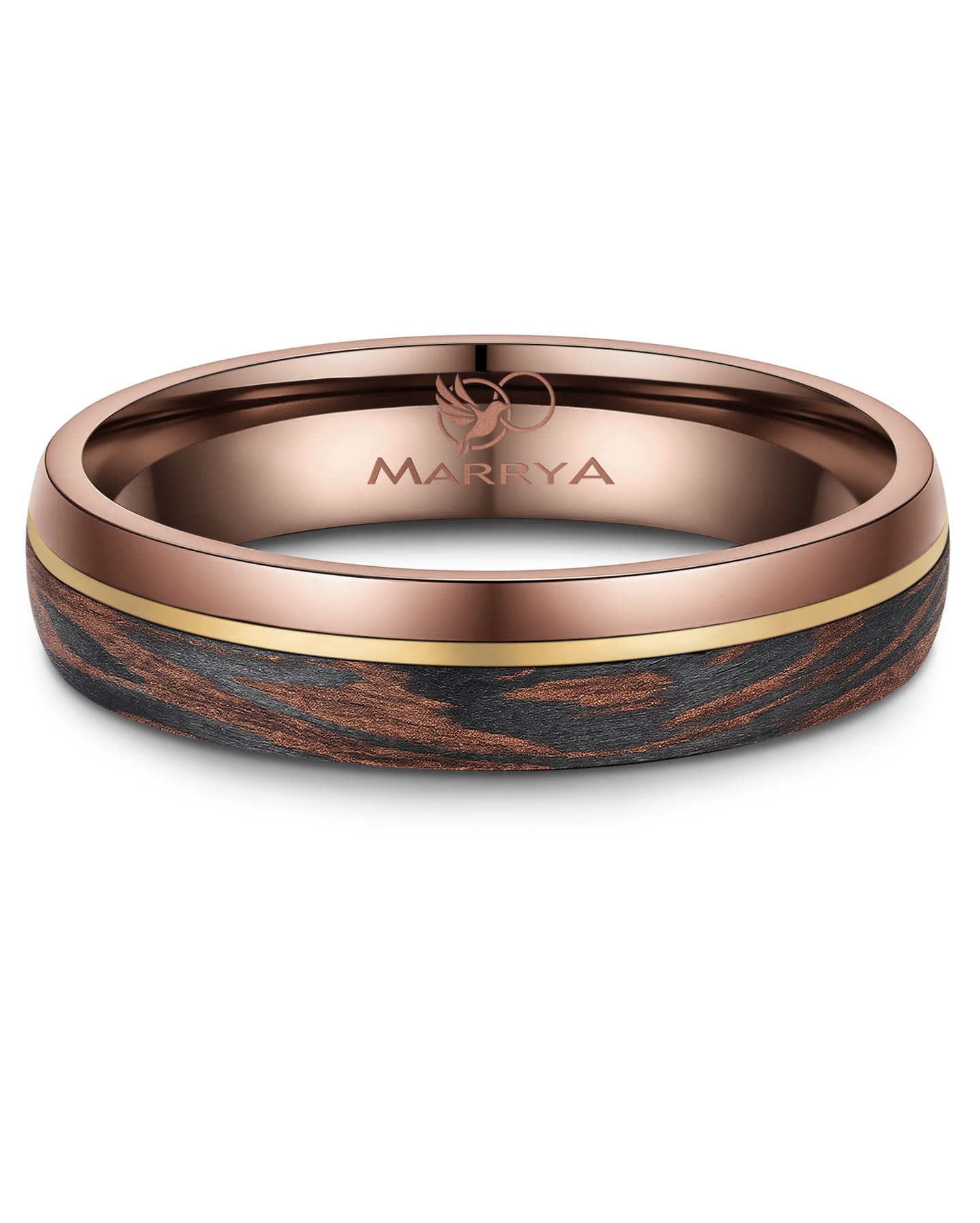 Partnerringe aus Edelstahl mit Carbon-Bronze-Partikel