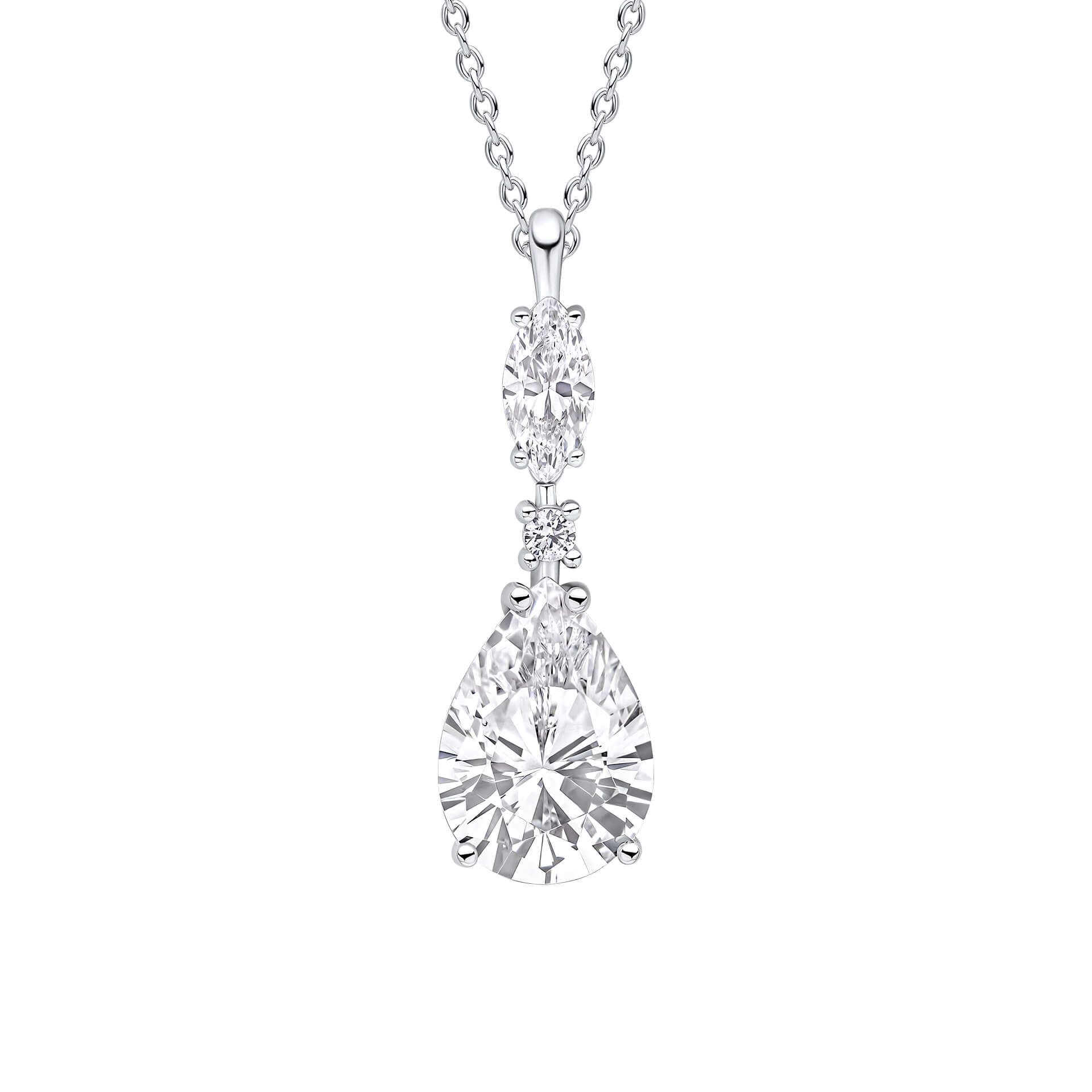 Marquise-Tropfen-Anhänger aus Silber 925