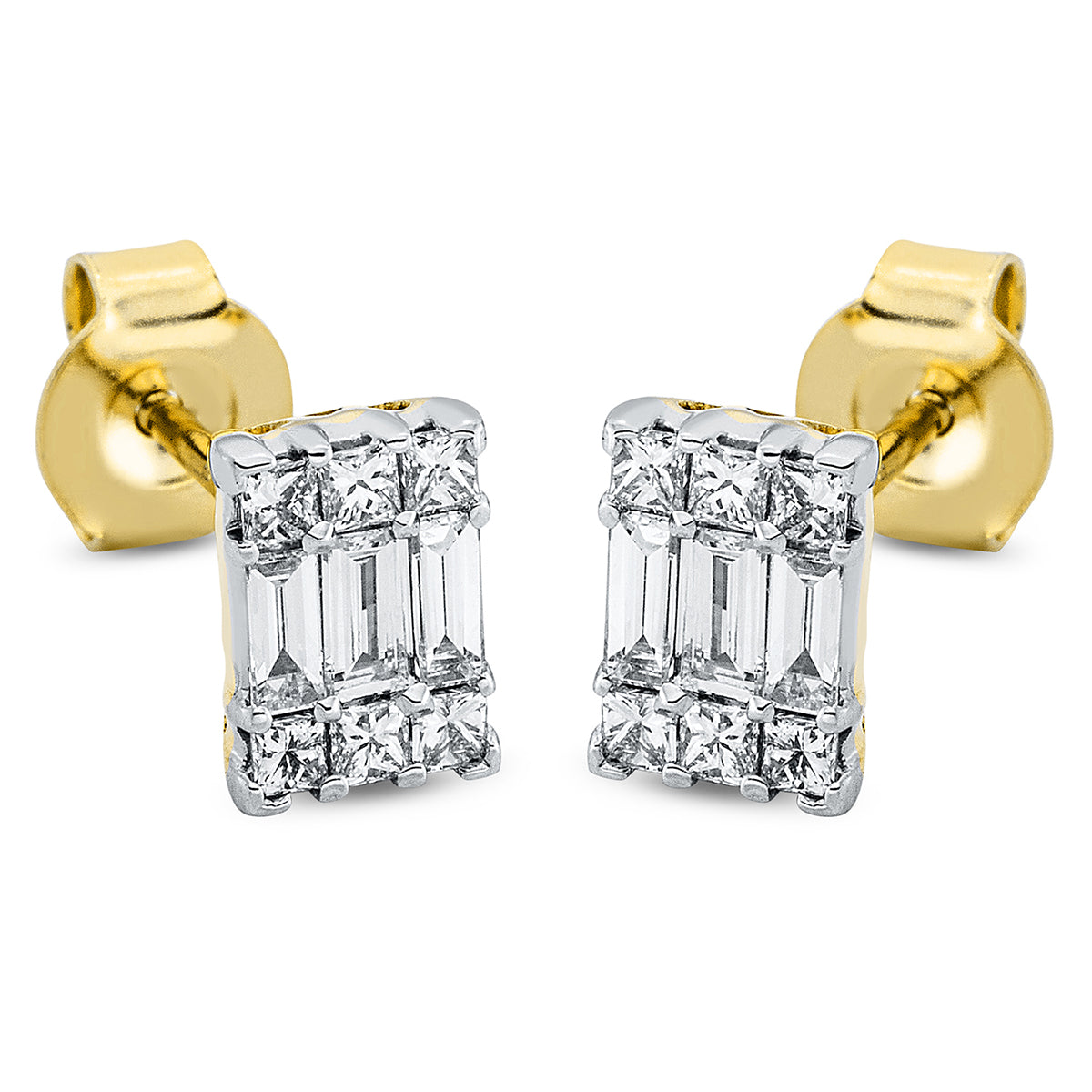 Ohrstecker 18 kt GG+WG