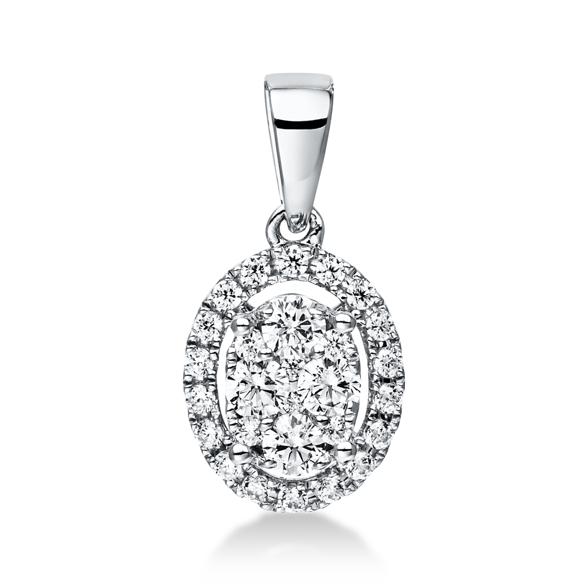 Anhänger 18 kt WG Oval, mit Öse