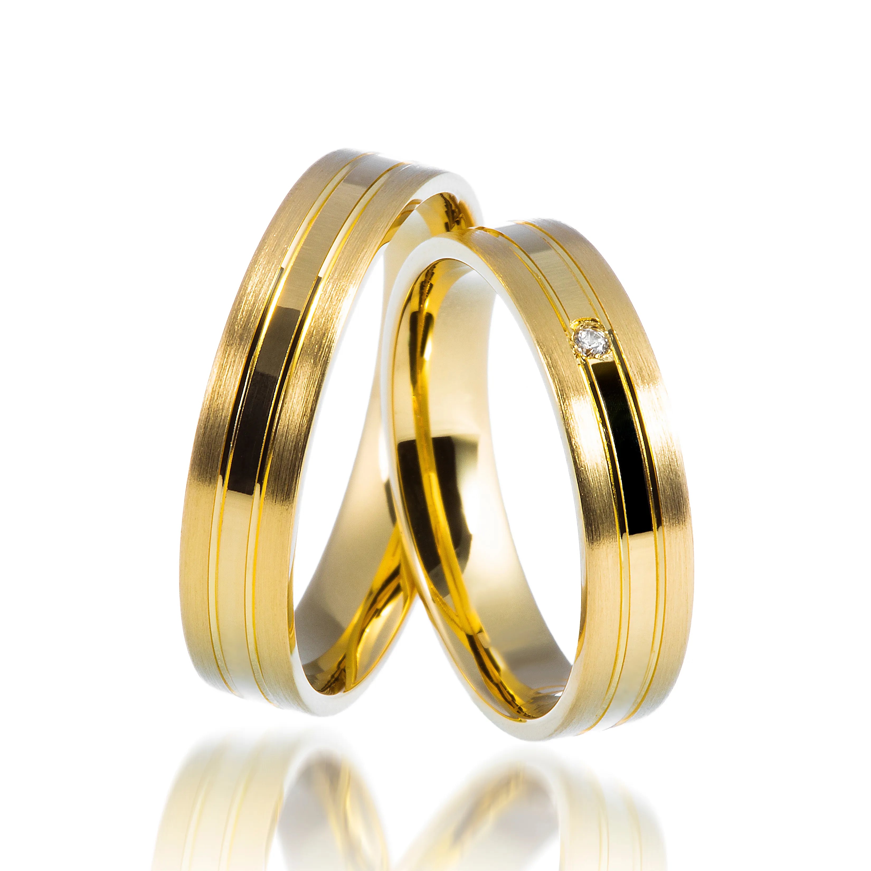 Trauringe Gelbgold schmal