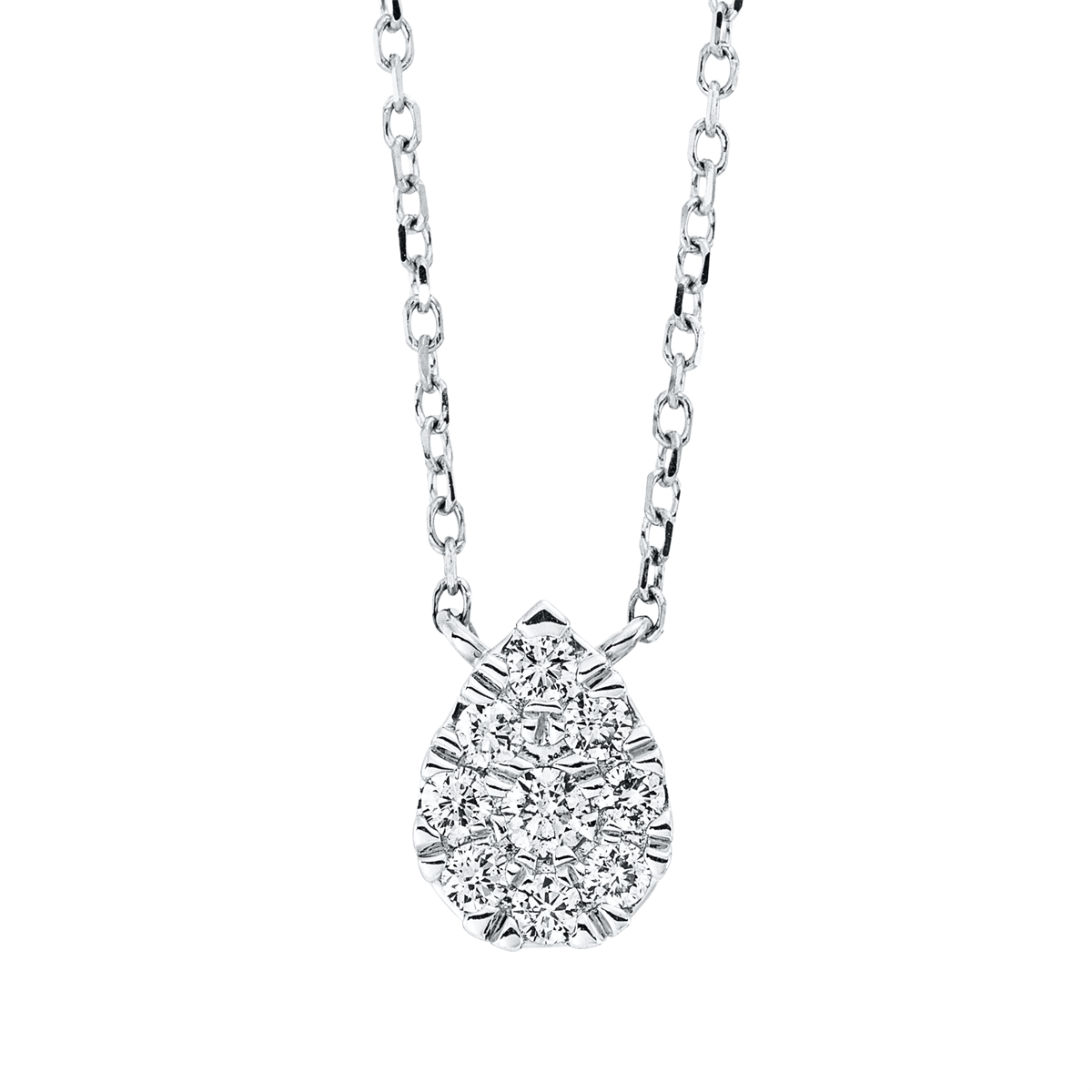 Collier 18 kt WG, mit ZÖ 40 cm + 42 cm