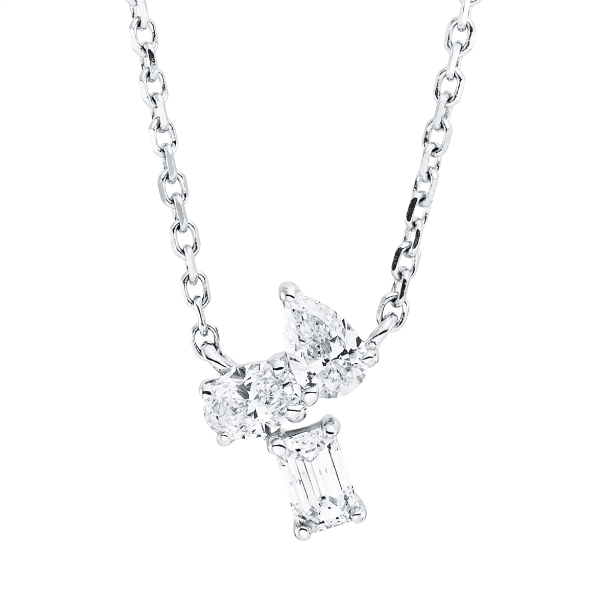 Collier 18 kt WG, mit ZÖ 42 cm