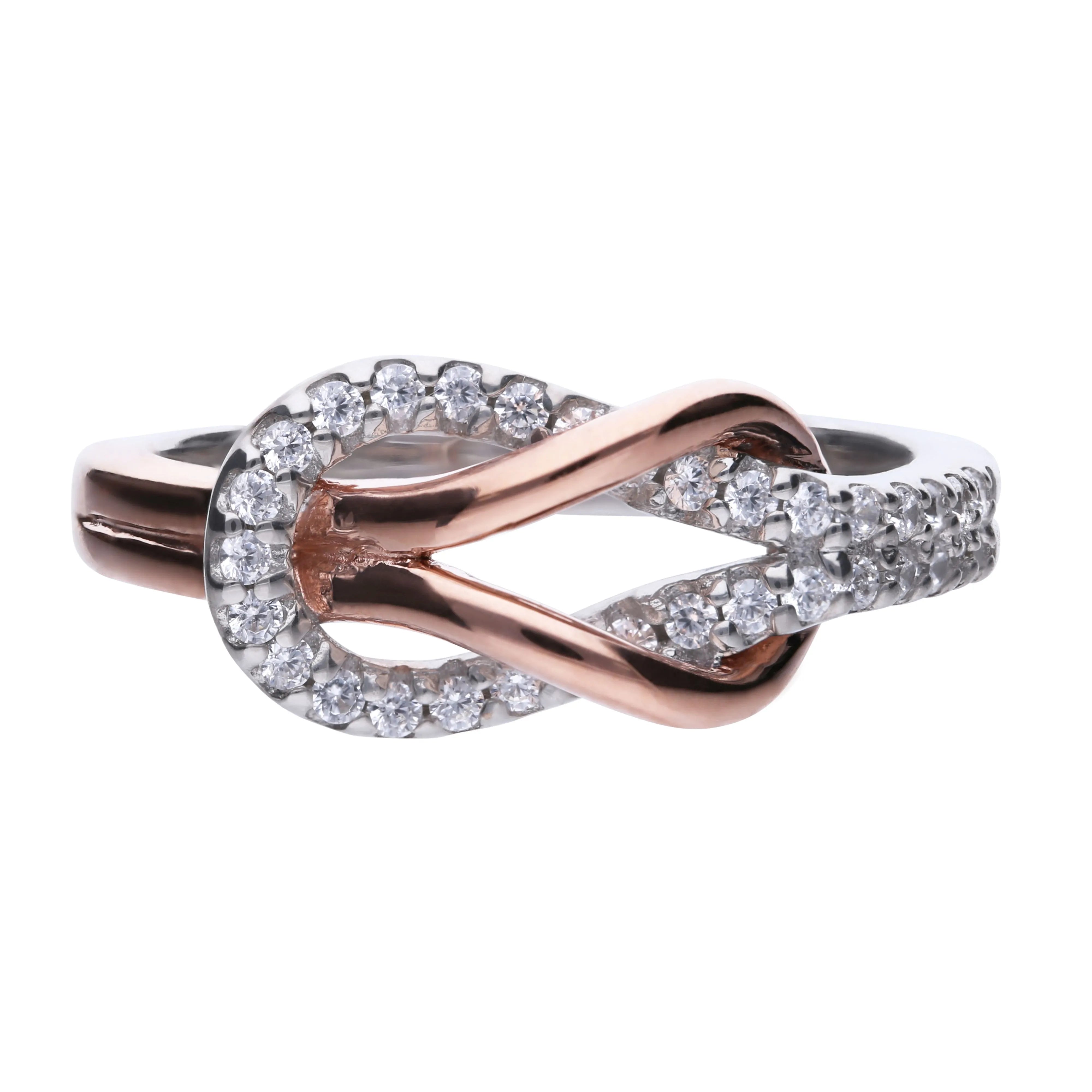 Diamonfire Infinity Ring Bicolor aus Silber 925 und Roségold-Plattierung