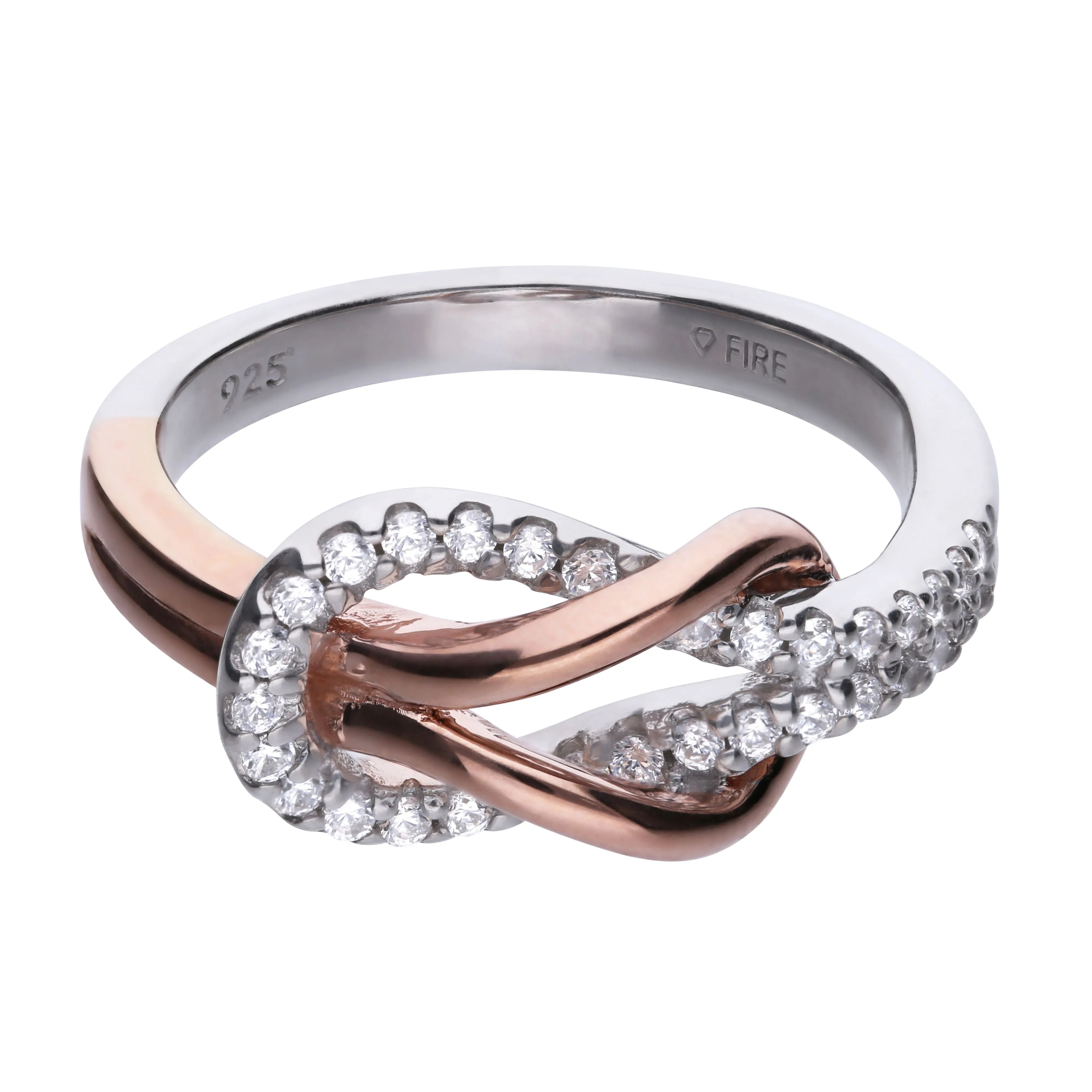 Diamonfire Infinity Ring Bicolor aus Silber 925 und Roségold-Plattierung