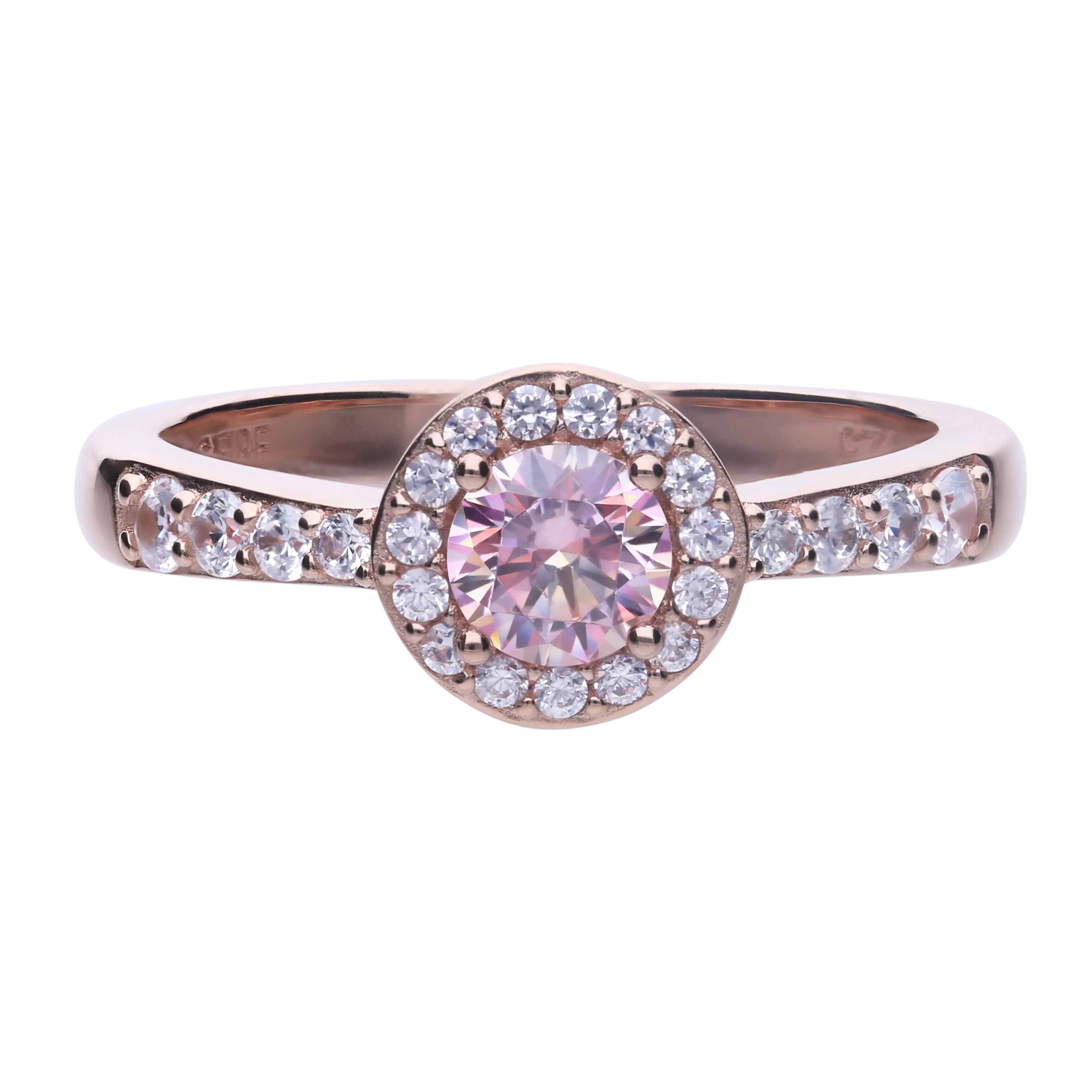 Diamonfire Ring Roségold mit rundem Ringkopf