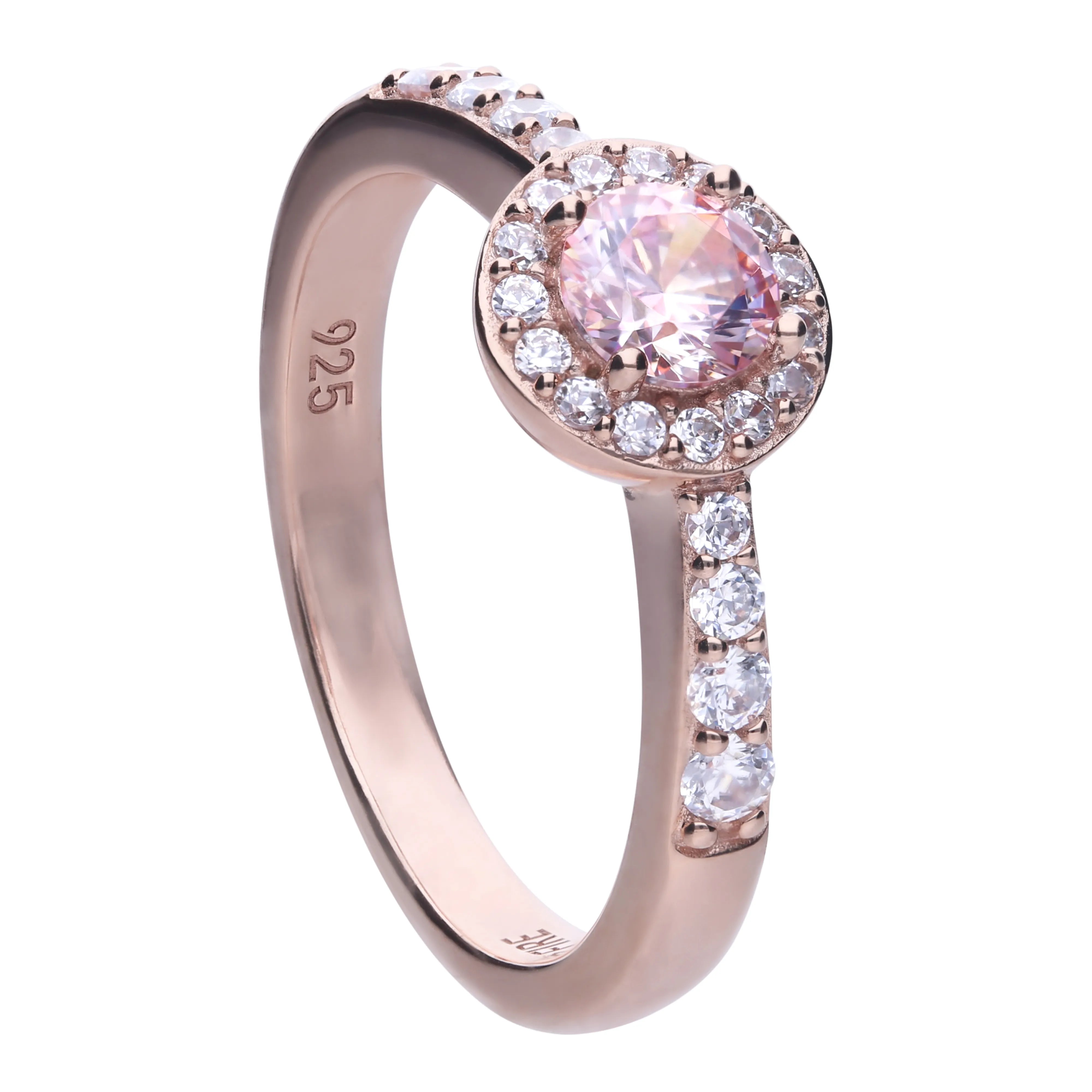 Diamonfire Ring Roségold mit rundem Ringkopf