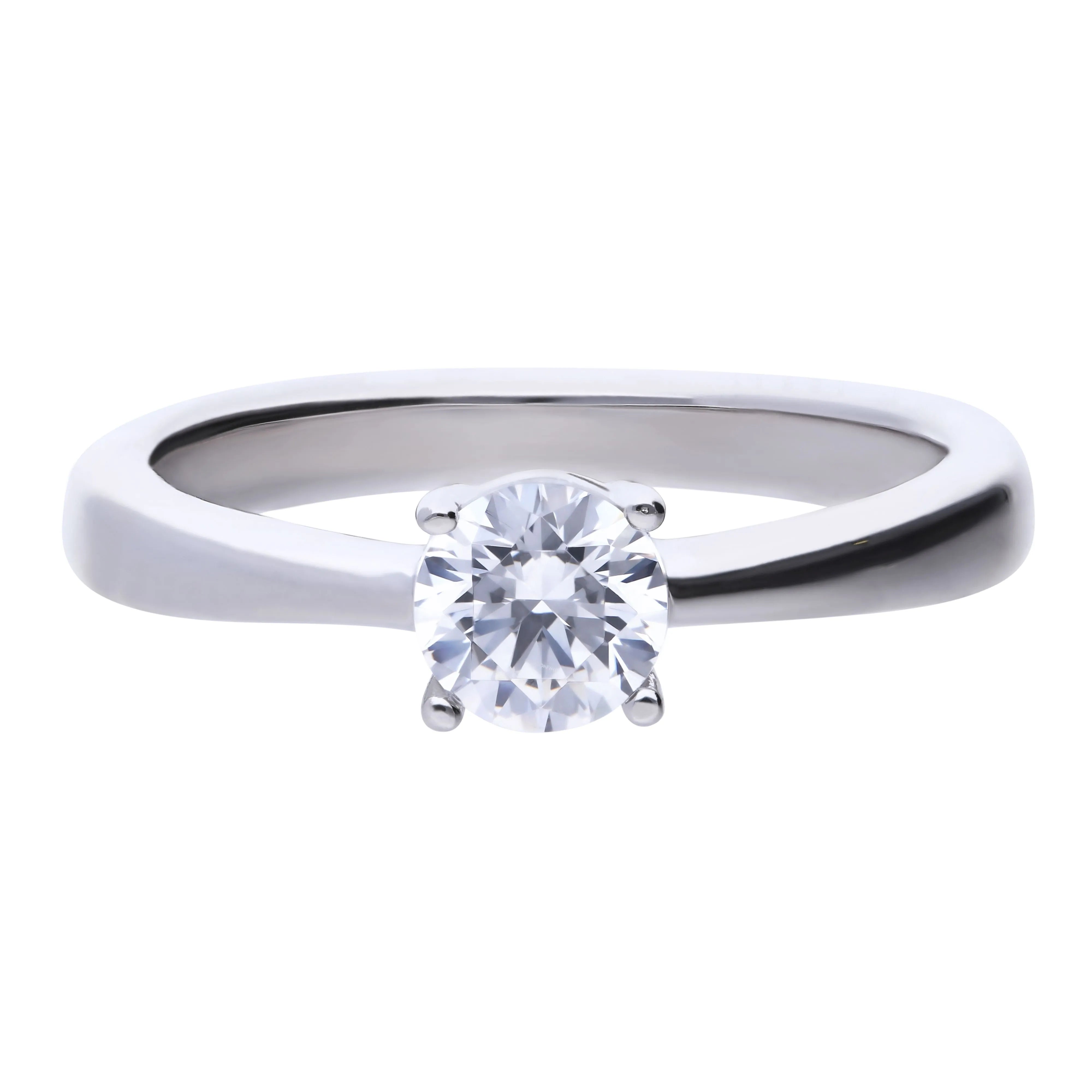 Verlobungsring Silber 925 mit 5,65mm Zirkonia Krappenfassung