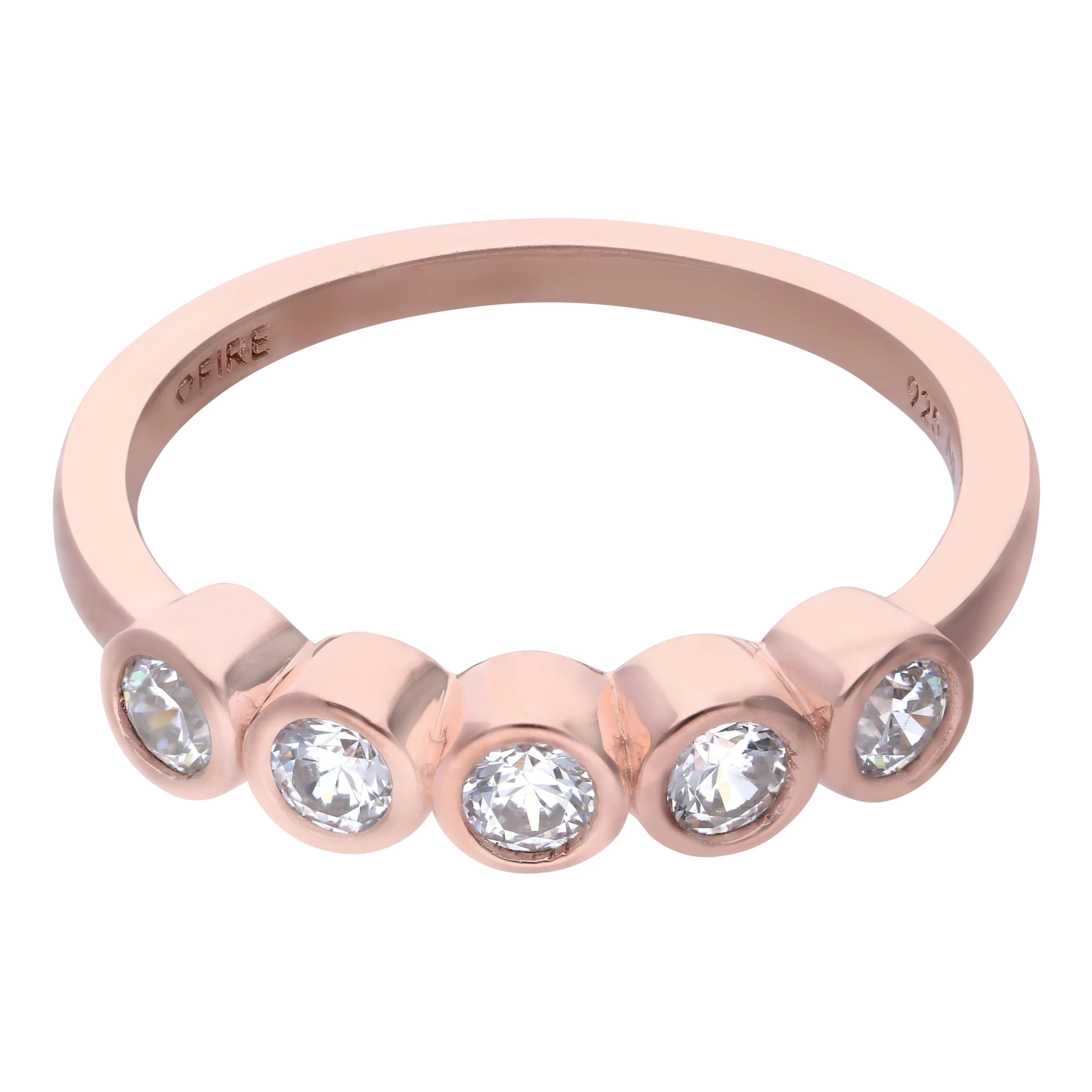 Diamonfire Ring Roségold mit Zargen-Fassung