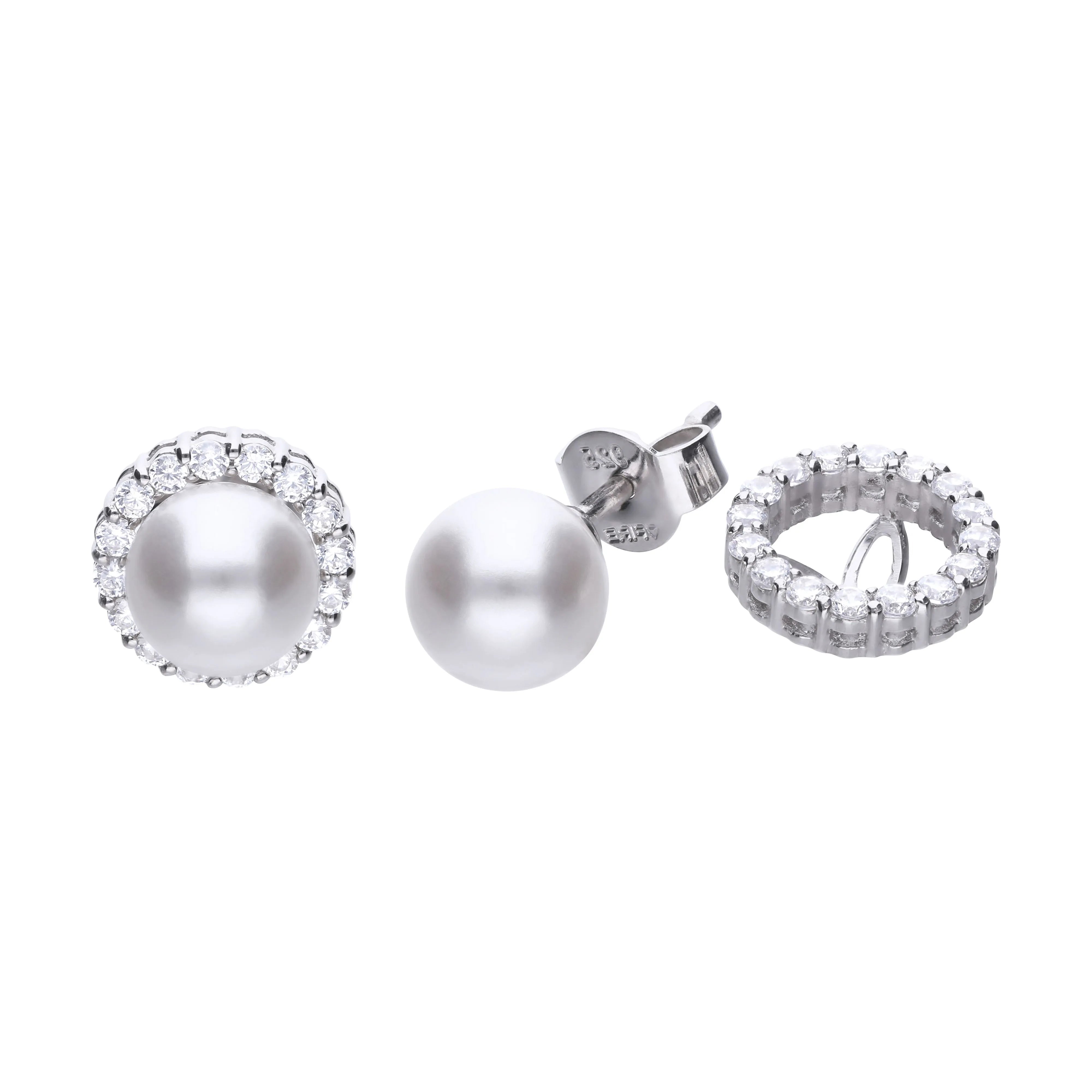 Diamonfire wechselbare Ohrstecker in Silber 925 mit Muschelkernperle
