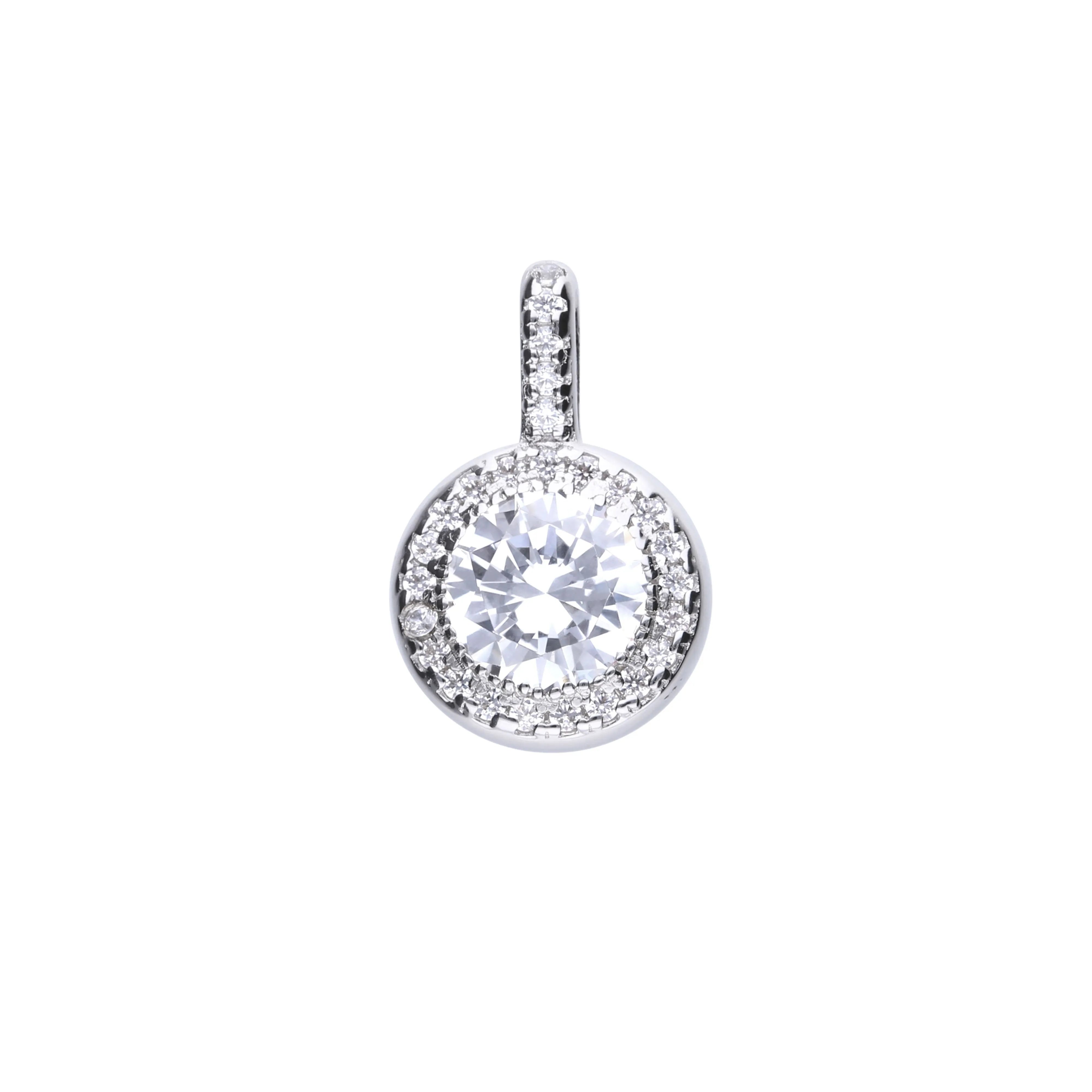Runder Anhänger silber mit Zirkonia und Pavé-Besatz
