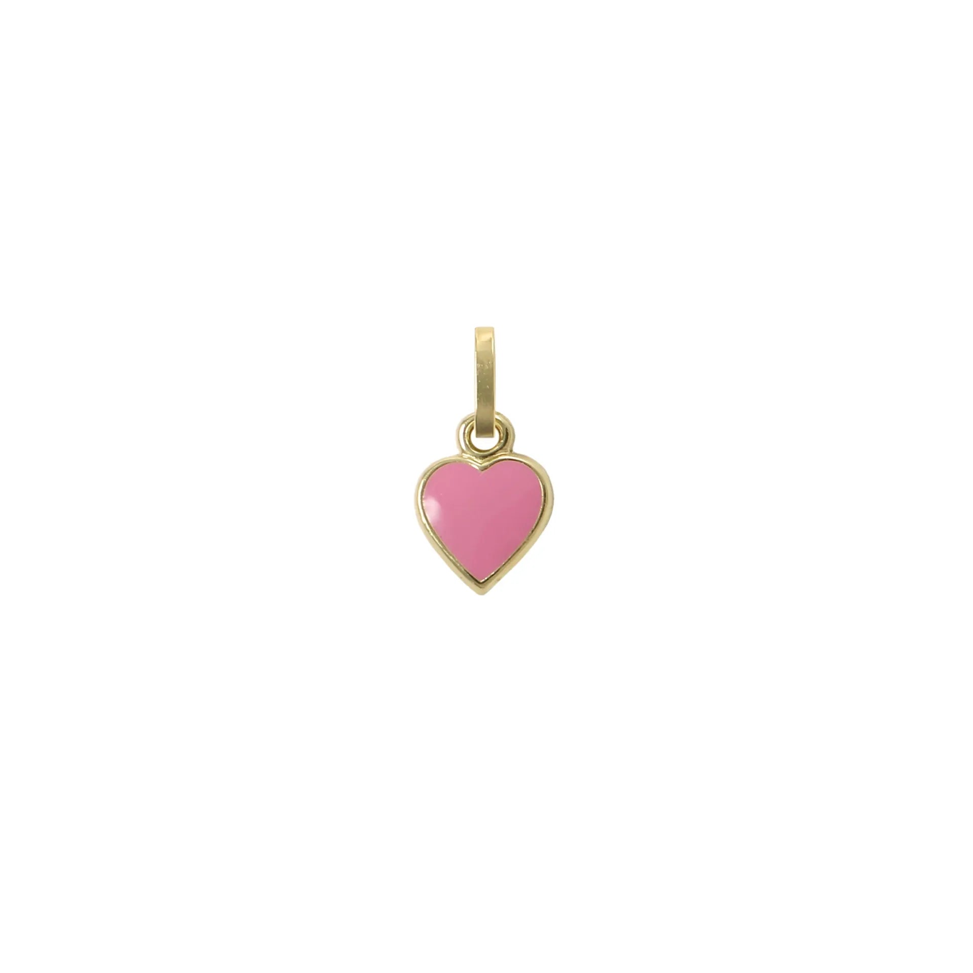 Herz-Anhänger in pink in 333er Gelbgold
