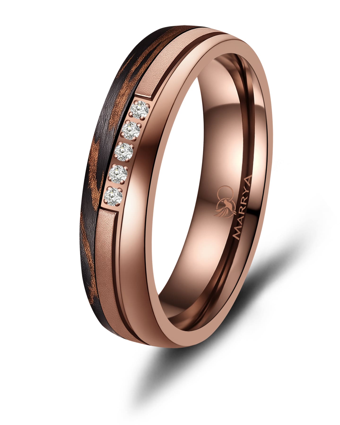 Partnerringe aus Edelstahl mit Carbon-Bronze-Partikel