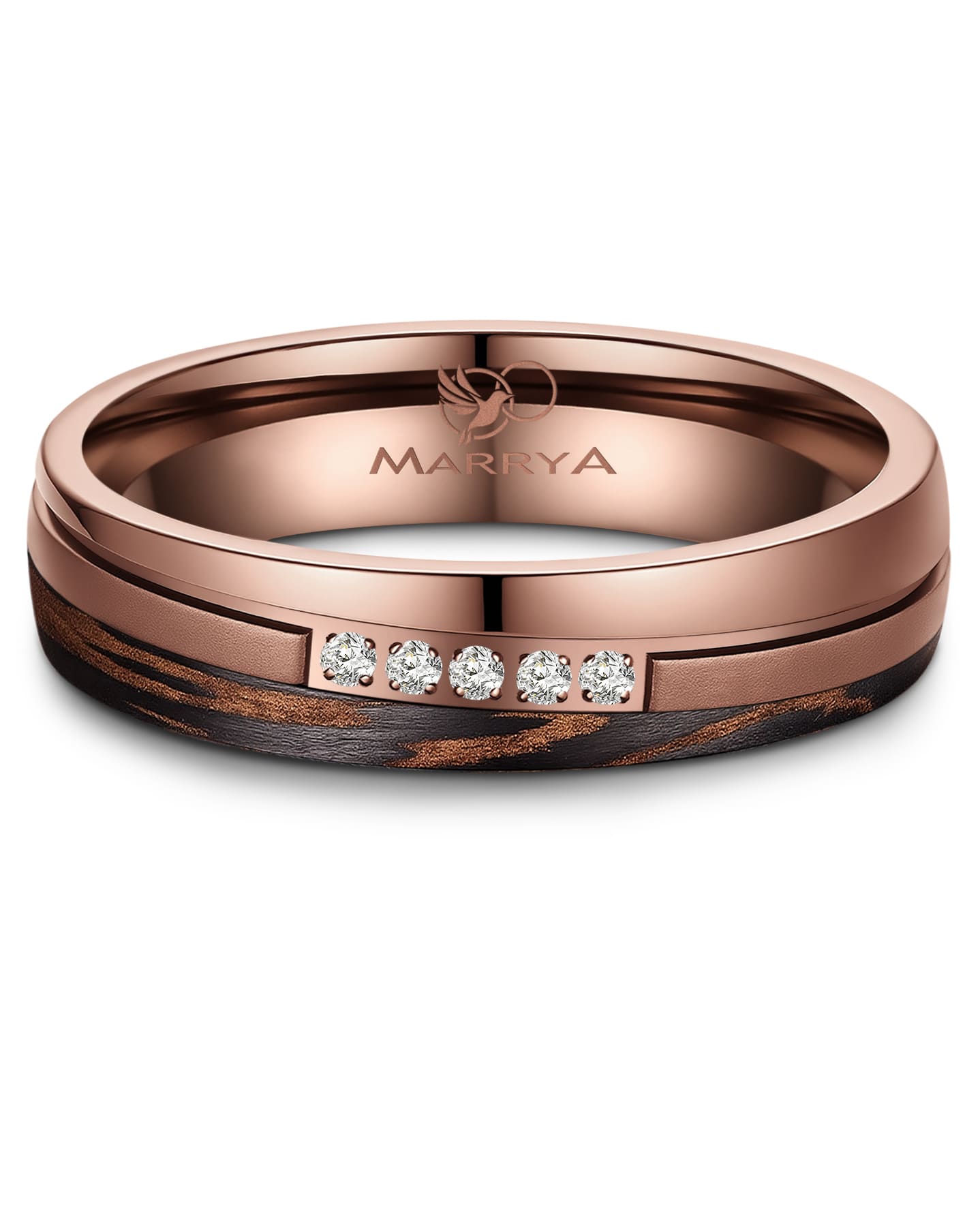 Partnerringe aus Edelstahl mit Carbon-Bronze-Partikel
