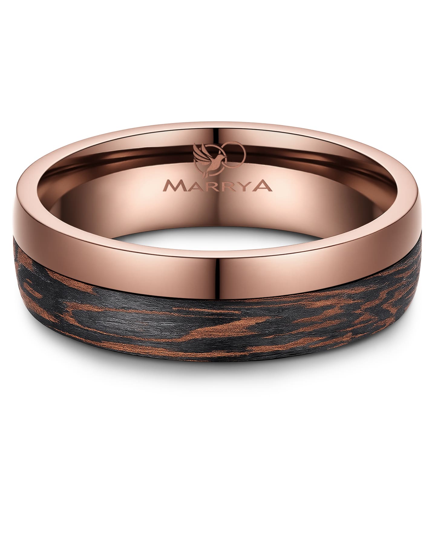 Partnerringe aus Edelstahl mit Carbon-Bronze-Partikel