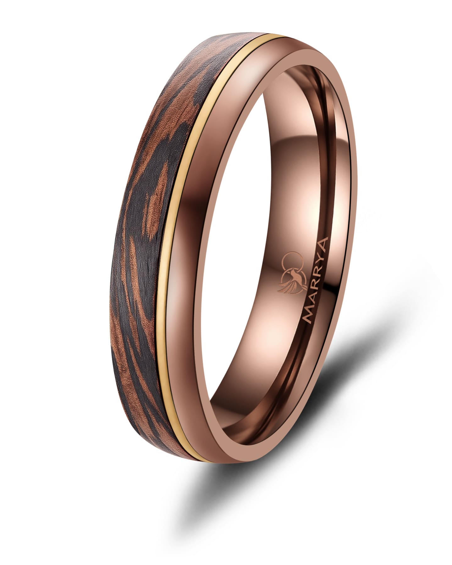 Partnerringe aus Edelstahl mit Carbon-Bronze-Partikel