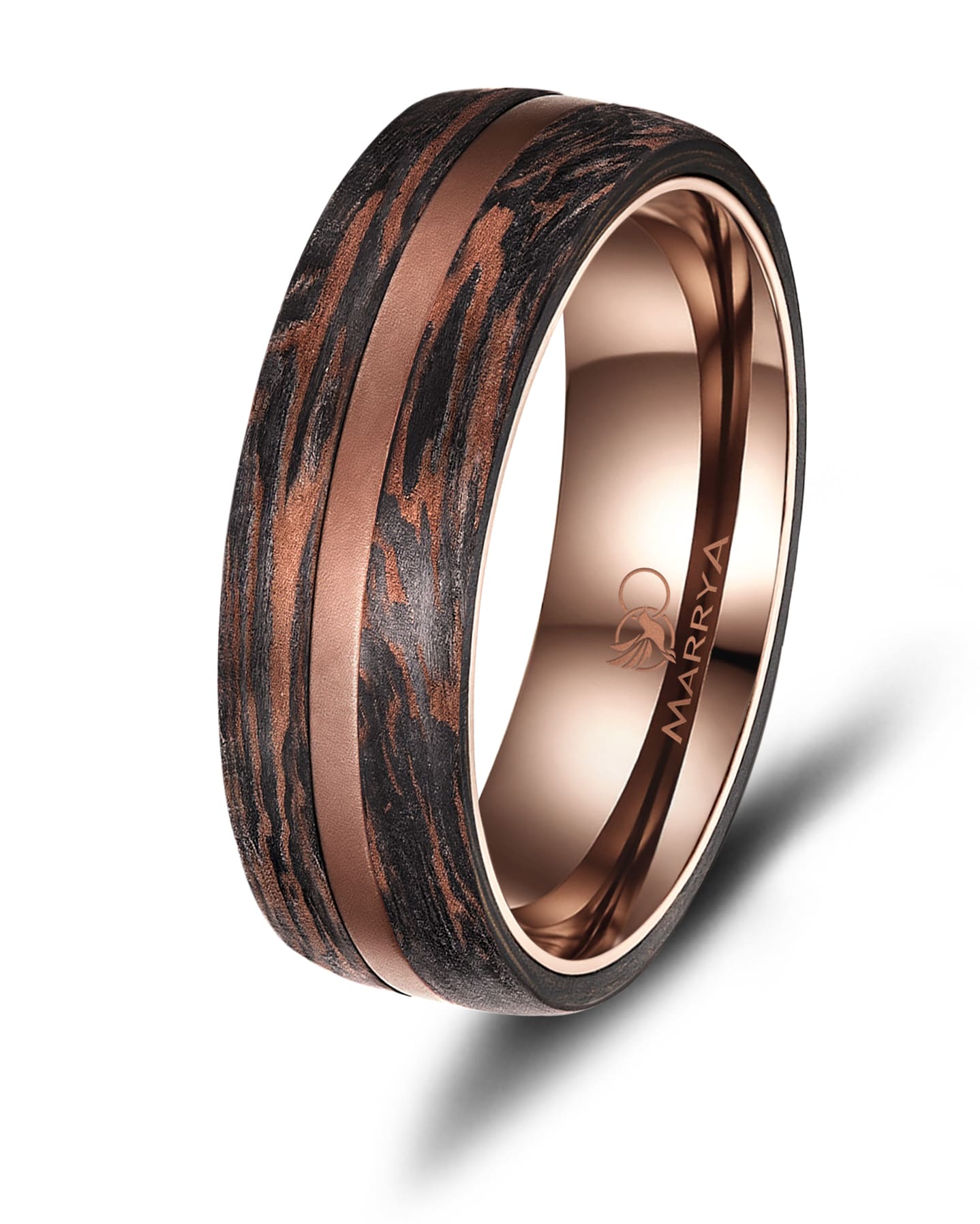 Partnerringe aus Edelstahl mit Carbon-Bronze-Partikel