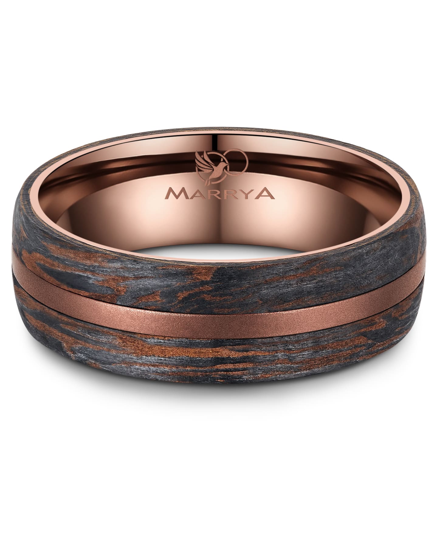 Partnerringe aus Edelstahl mit Carbon-Bronze-Partikel