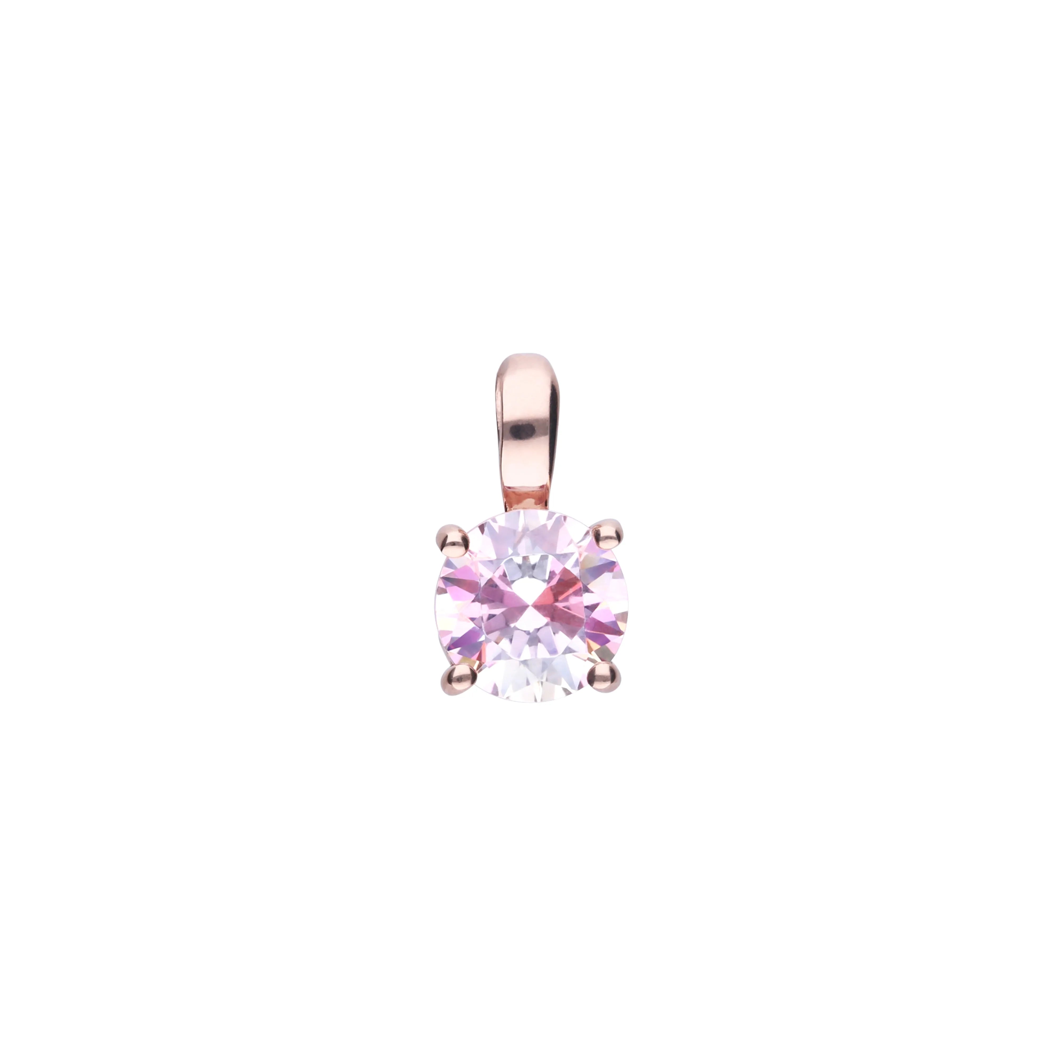Solitär-Anhänger roségold mit morganite Zirkonia