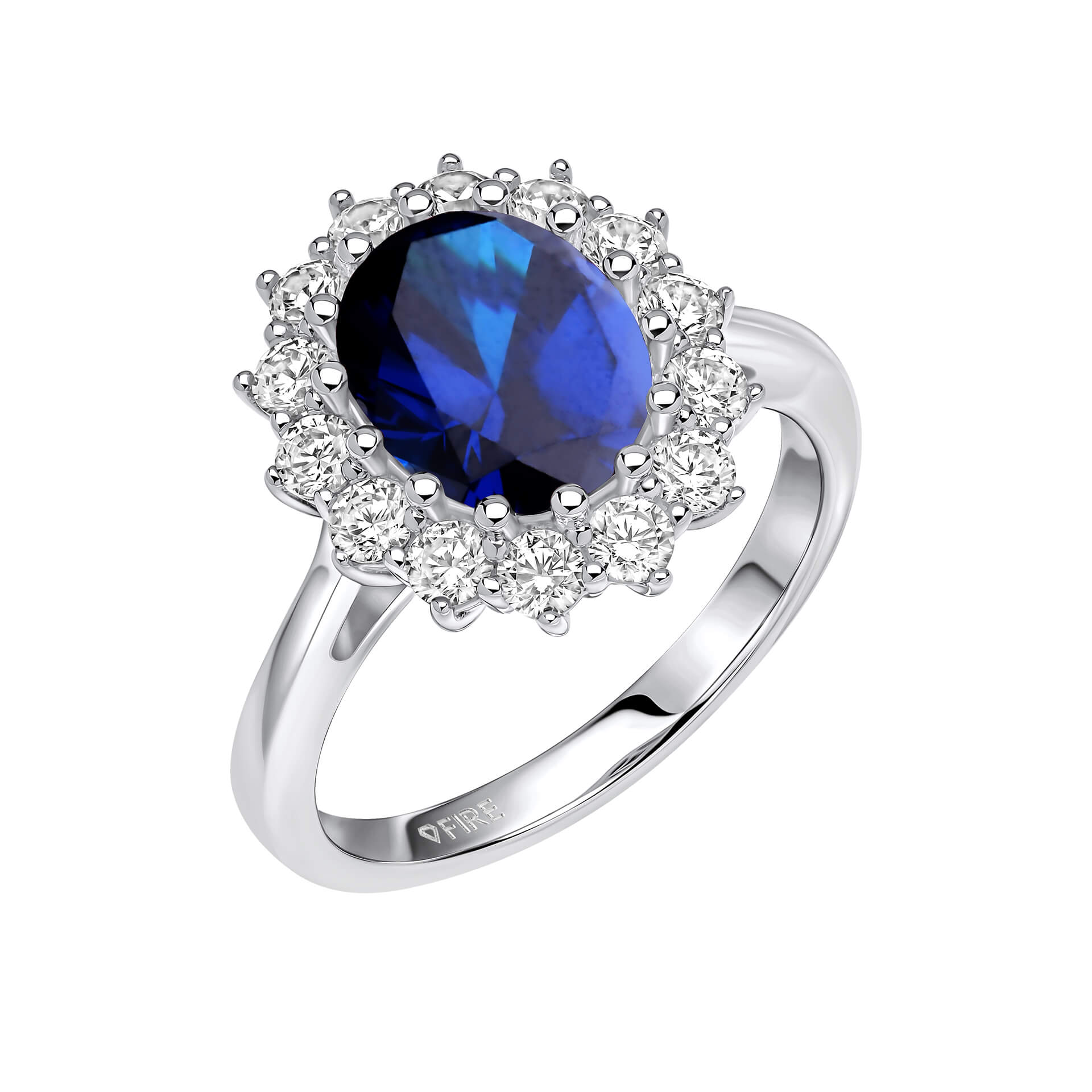 Diamonfire Ring Silber 925 mit blauem Zirkonia